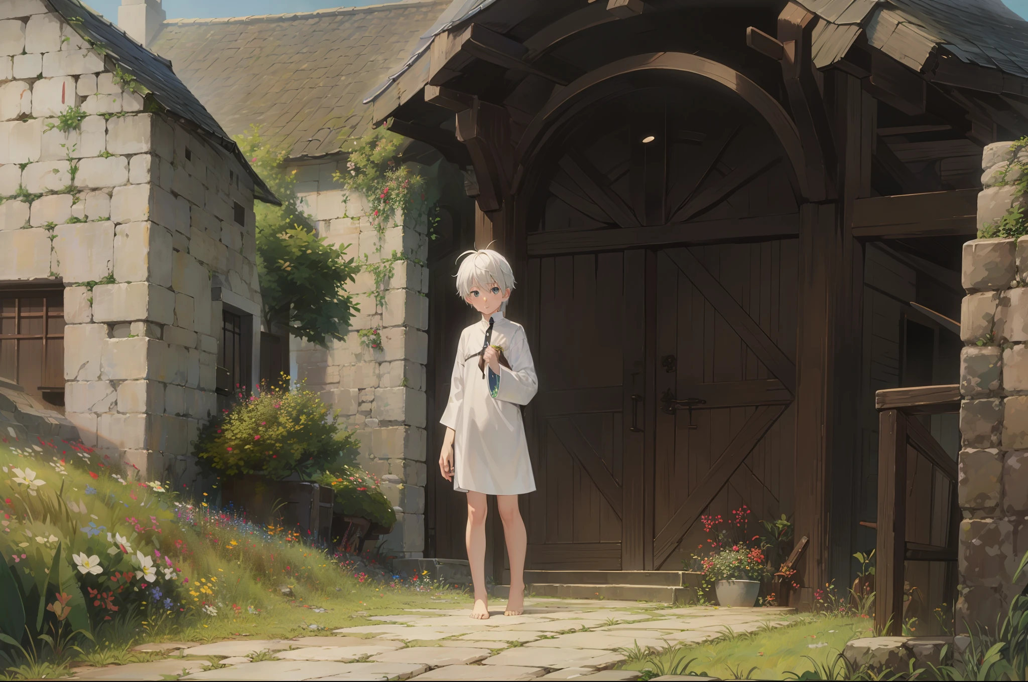 White-haired barefoot Shota