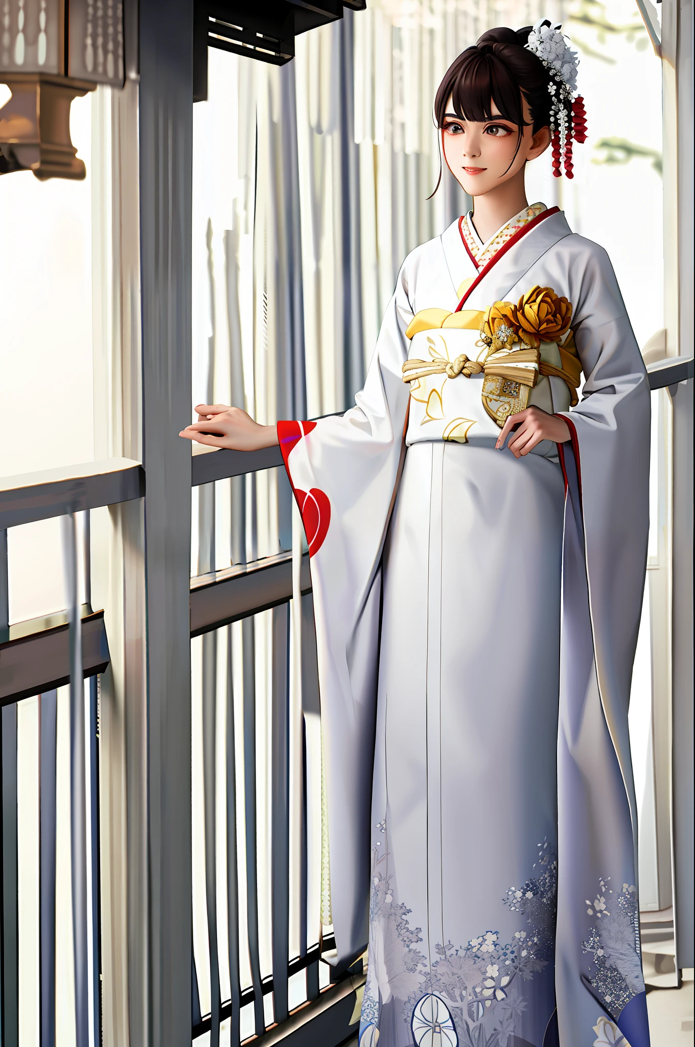 masterpiece, best quality, white, furisode,