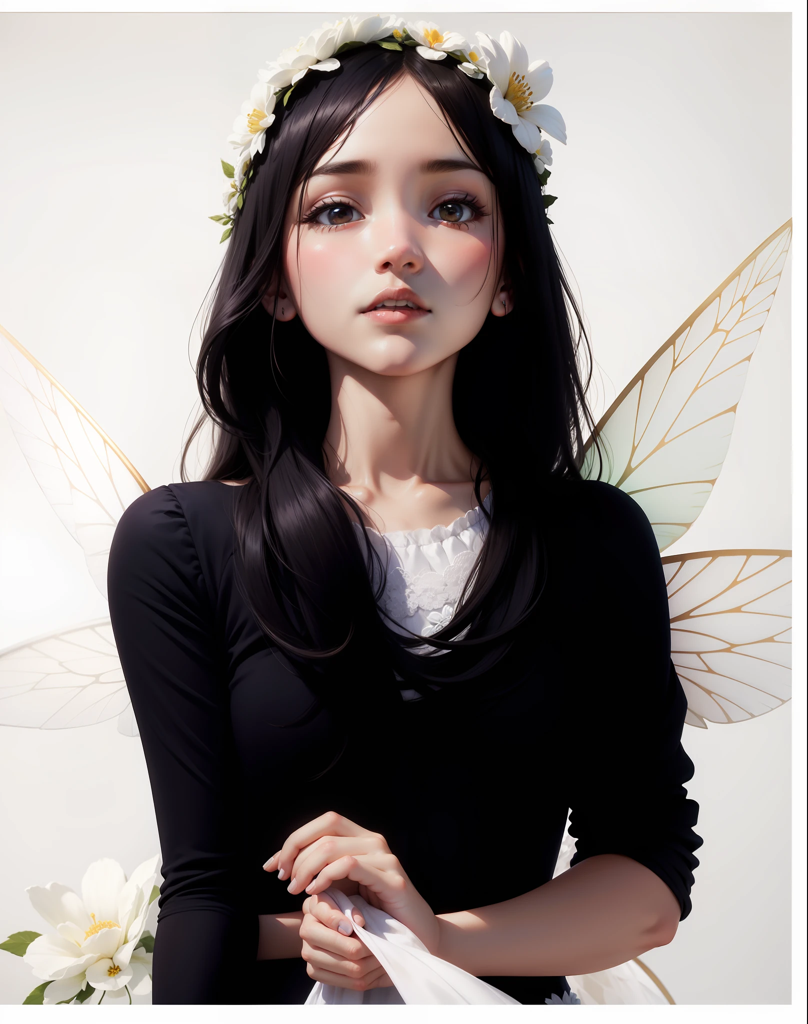 Flower fairy, wearing a white dress --auto --s2