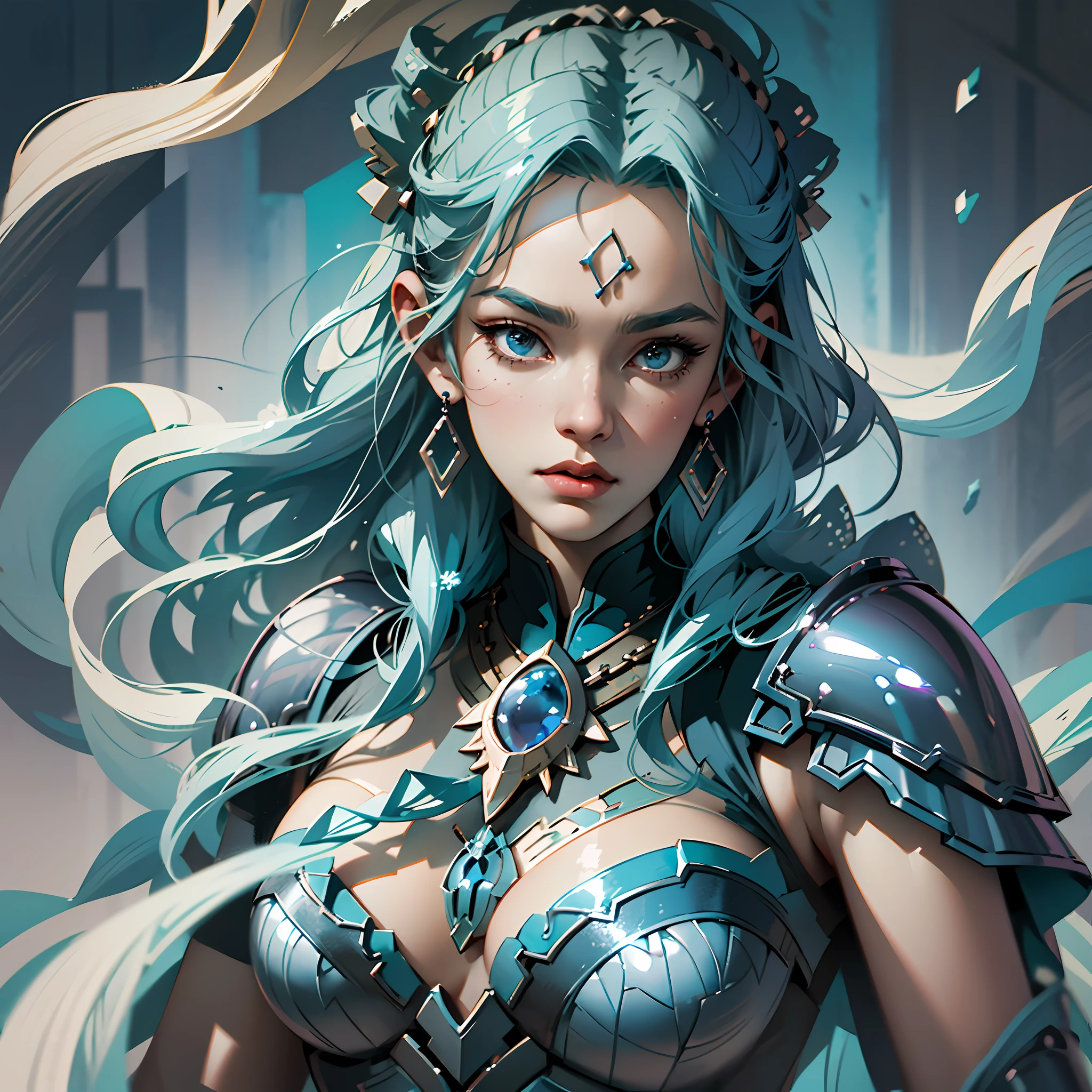 a close up of a woman in a silver and blue dress, chengwei pan on artstation, by Yang J, detailed fantasy art, stunning character art, fanart best artstation, epic exquisite character art, beautiful armor, extremely detailed artgerm, detailed digital anime art, artgerm on artstation pixiv, armor girl