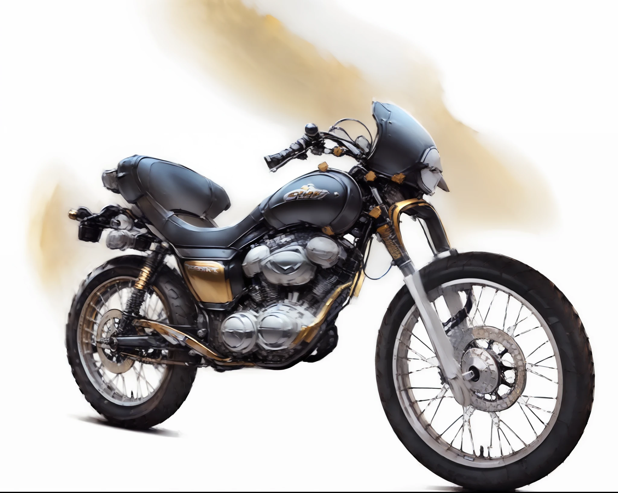 (((((realistic sports motorcycle), best quality, ultra-detailed)), golden wheel:1.2))