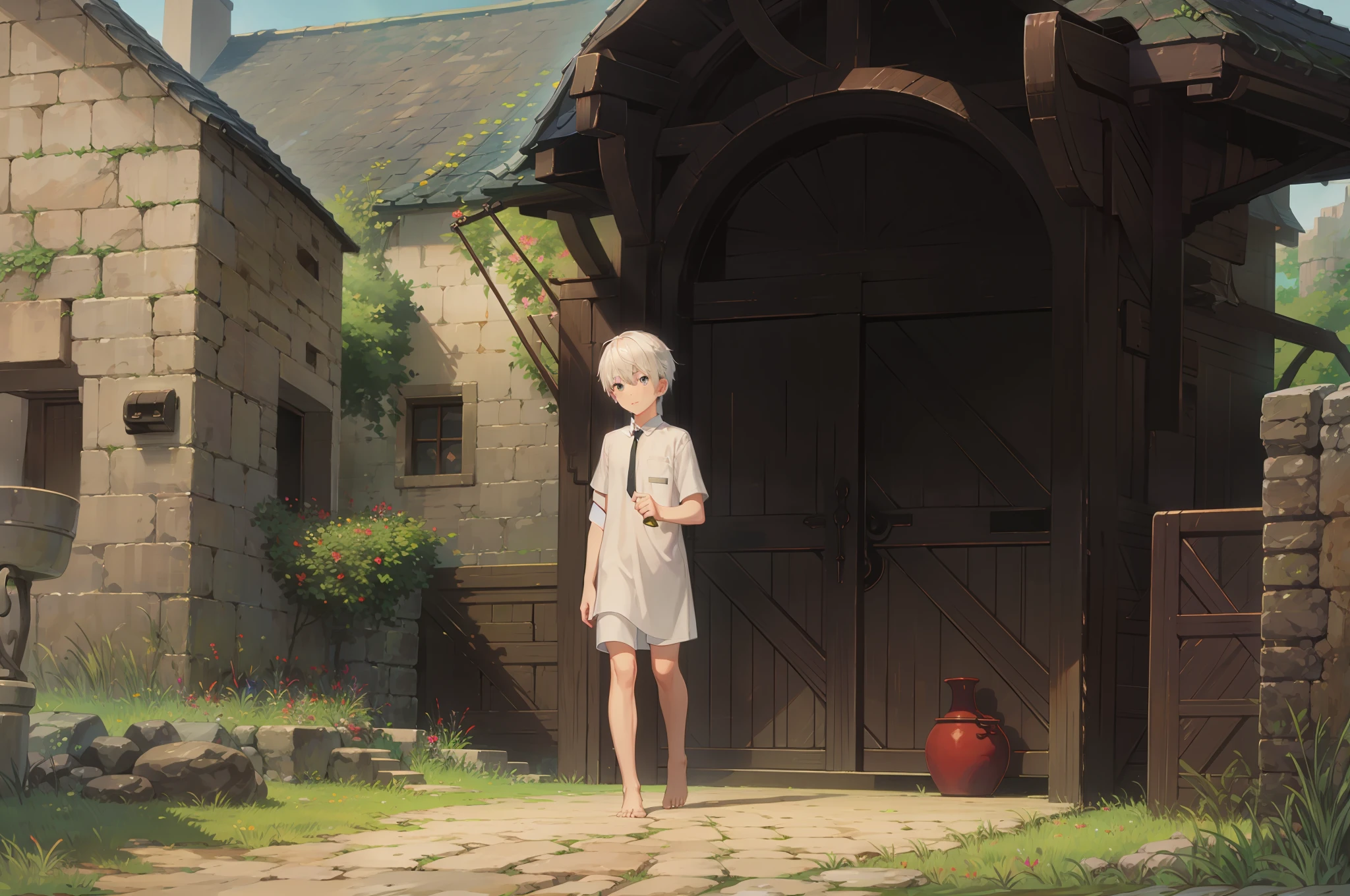 White-haired barefoot Shota