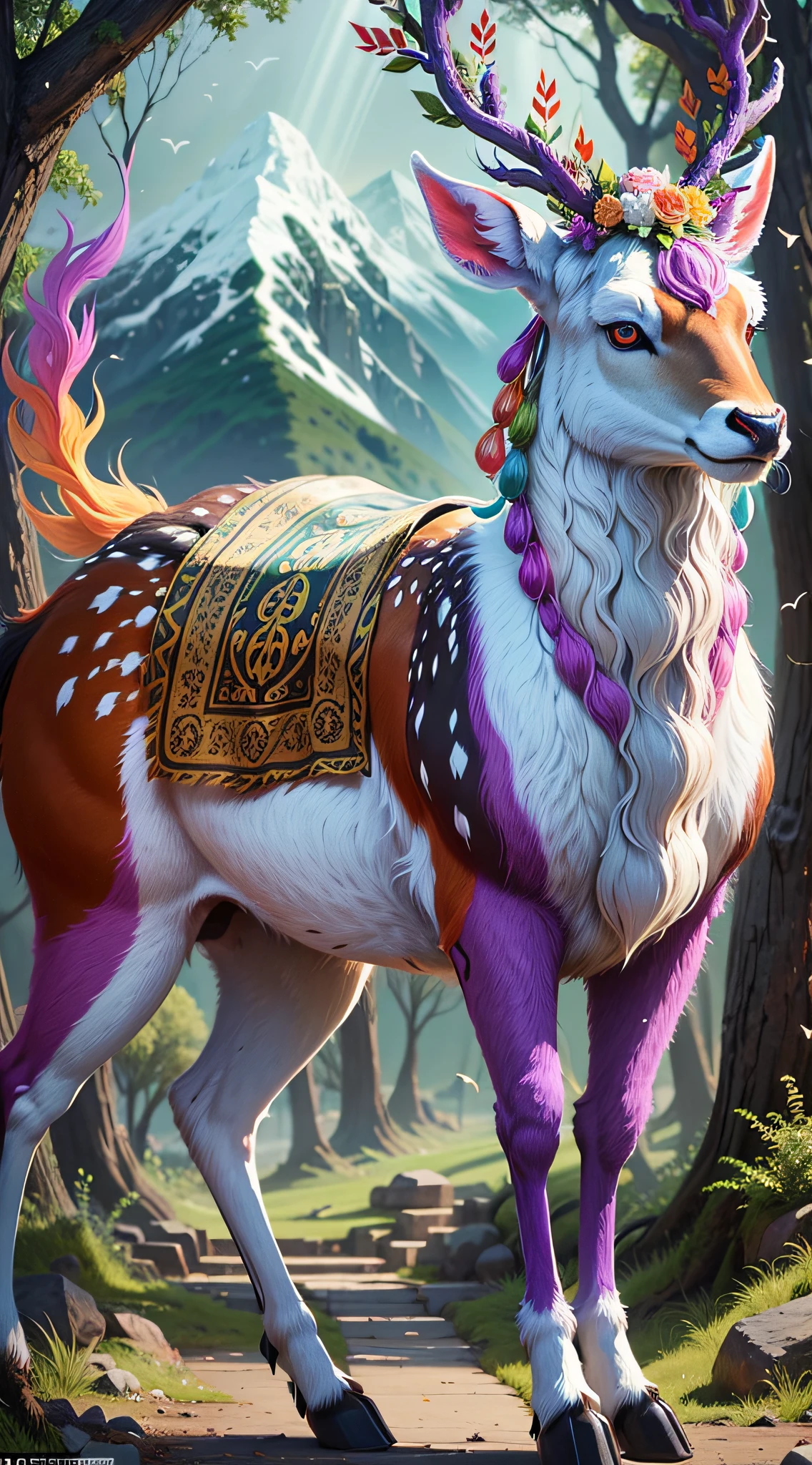 The colorful sacred deer is a sacred beast in ancient mythology and is considered a symbol of good luck and sacredness. According to ancient records, the colorful sacred deer has a tall body and colorful coat, with seven colors of red, orange, yellow, green, blue, and purple, hence the name Colorful Deer. Its eyes are bright and spirited, and its horns are curved backwards, like an animal like a deer.
The divine power of the colorful divine deer is very powerful, able to spit out divine light, illuminate the four directions, and has the power of the gods. Legend has it that it can foresee the destiny of heaven, bring good luck, happiness and wealth, and is a magical existence.
In ancient mythology, the colorful deer is a very mysterious existence, often appearing in fairylands, sacred mountains, temples and other places, walking with the gods. According to legend, only mortals with flawless and innocent minds have the opportunity to see the colorful deer, while those with impure hearts can never get close to this divine existence.
In short, the colorful sacred deer is a mysterious sacred beast that symbolizes auspicious, sacred and magical power, and plays an important role in ancient mythology.