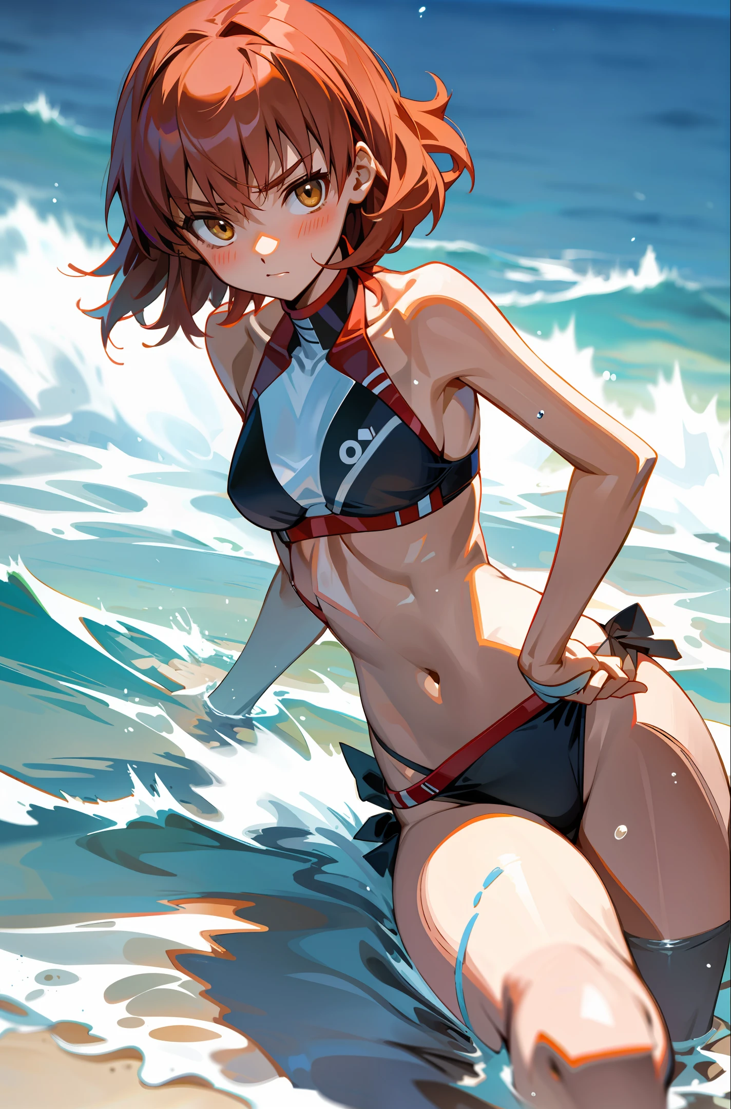 Mikoto Misaka, small breasts, bikini