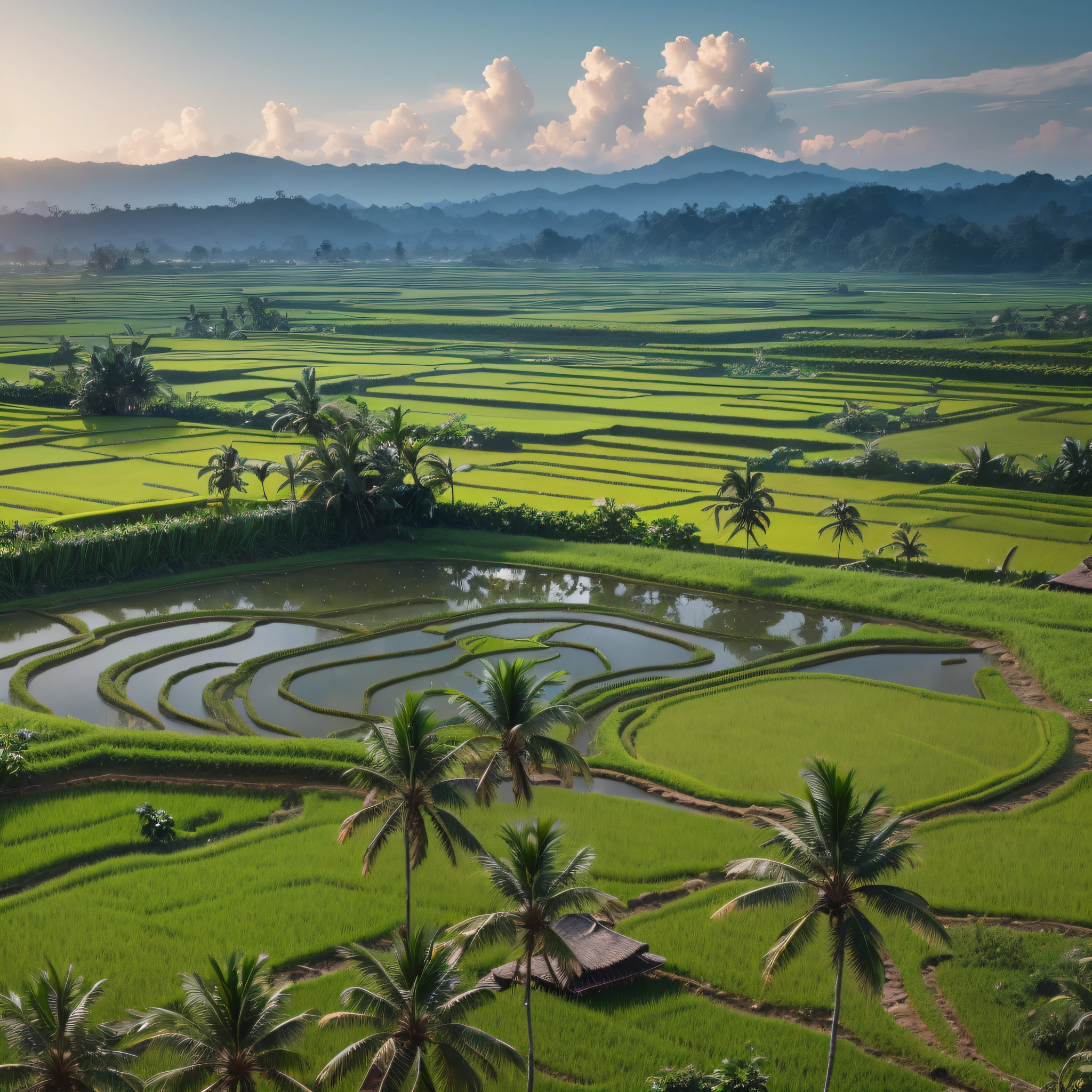 bali ricefield, smooth, sharp focus, 8k, octane render,