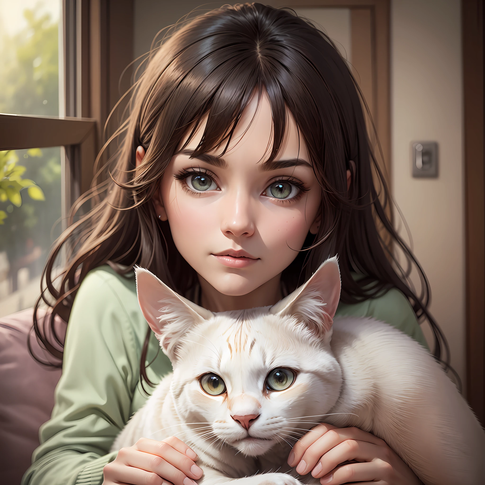 looking for stock photos or images related to a woman and a cat looking at the camera, you may find relevant pictures on websites --auto --s2