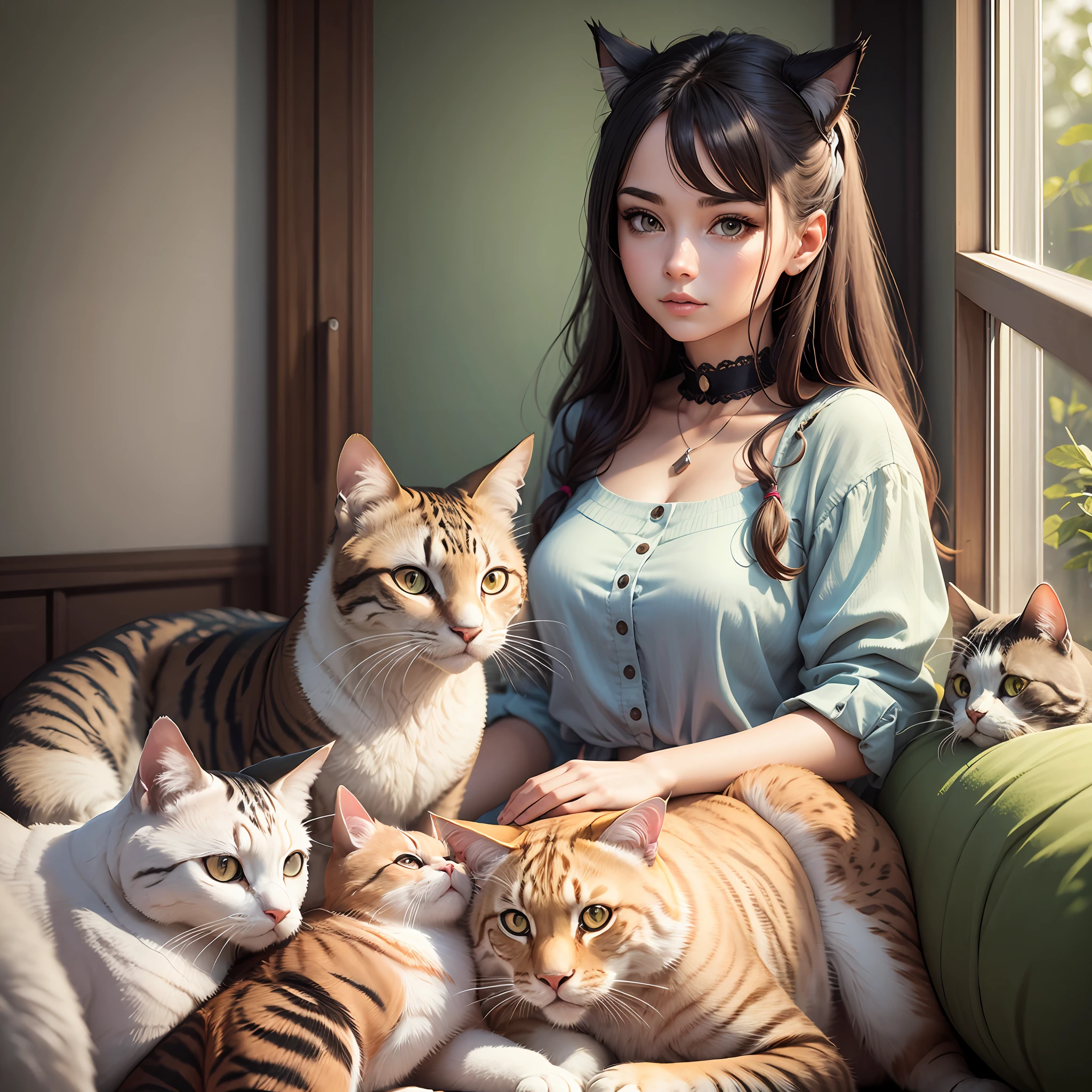 looking for stock photos or images related to a woman and a cat looking at the camera, you may find relevant pictures on websites --auto --s2