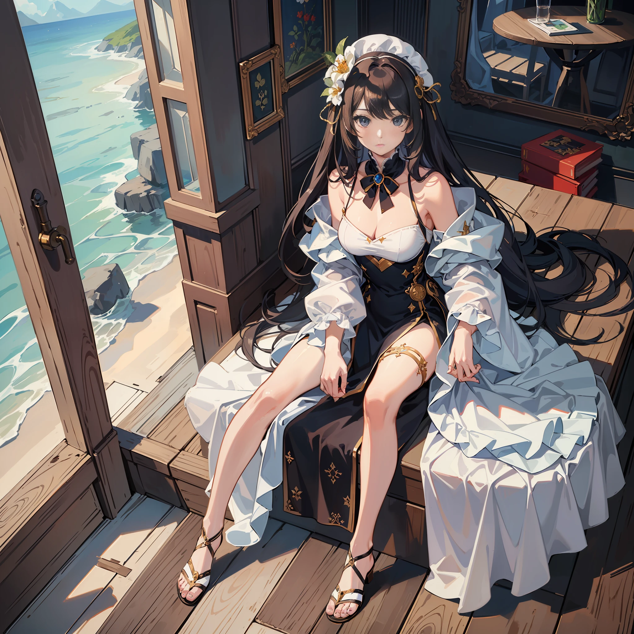 round image,(masterpiece:1.3), (the best quality:1.2), (super fine illustrations:1.2), (Masterpiece), high quality, high detail,(SOLO:1.4),((round image)),[(game character portrait:1.2):5], {1 girl},{solo},(((full body))),{{{only five fingers}}},long hair,whole body,look at viewer, from above,(hide hands:1.2),