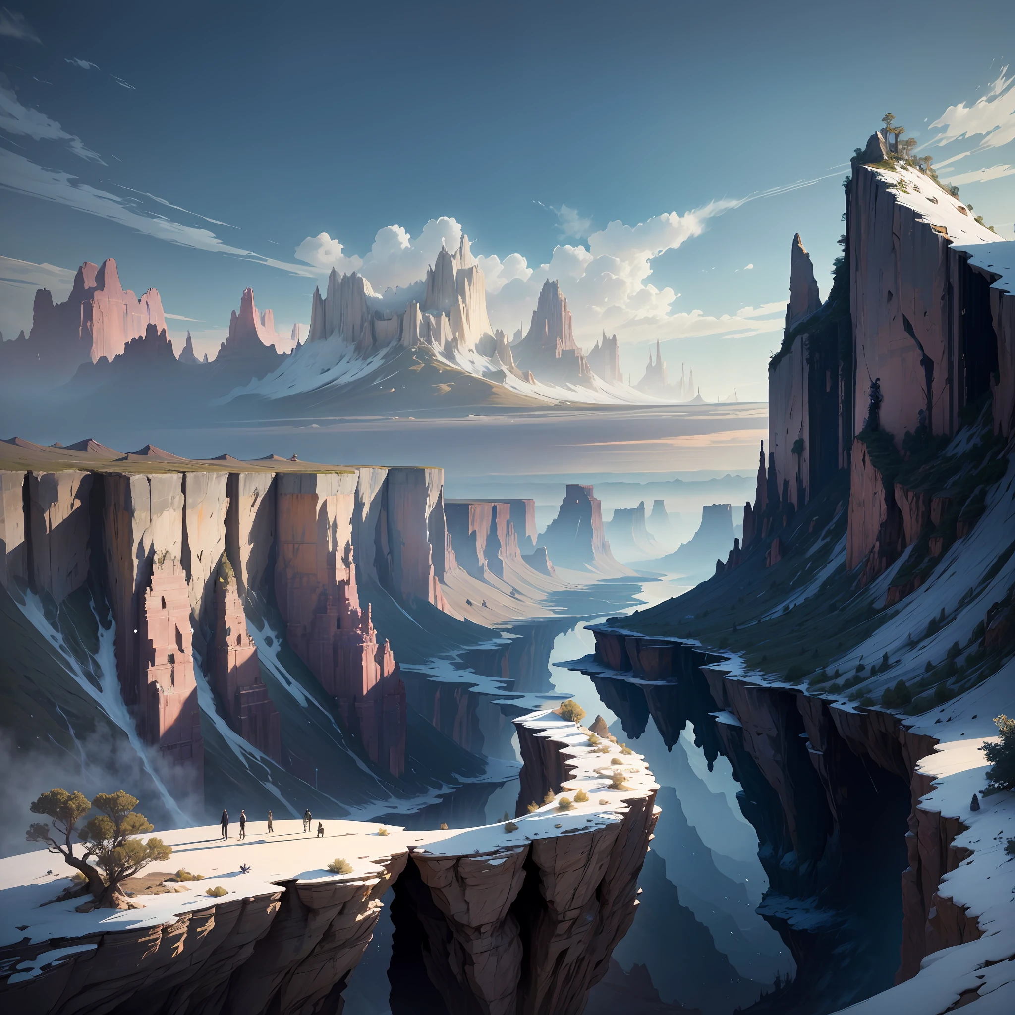 Futuristic design of cave dwelling space concept art on grand Canyon caves nature architecture, proportional,detailed, cave architecture nature meets futuristic architecture by Toyo Ito and Philip Johnson with Jean Nouvel village,residential area, futuristic development, high rise made up staircases, balconies, full of rock and glass facades, residential spaces carved from cliff side ,trending on artstation, beautiful lighting,In the style of Andreas Achenbach and Norman Ackroyd masterpiece, fantasy, intricate, award winning, 4k, highest quality render --auto --s2