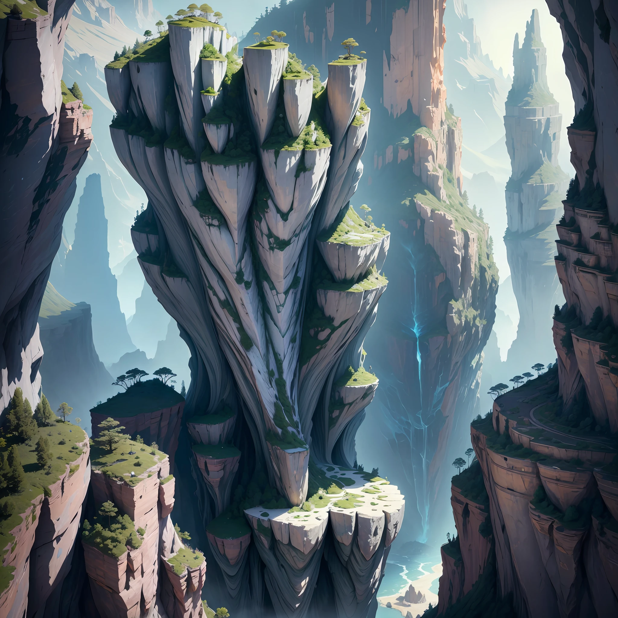 Futuristic design of cave dwelling space concept art on grand Canyon caves nature architecture, proportional,detailed, cave architecture nature meets futuristic architecture by Toyo Ito and Philip Johnson with Jean Nouvel village,residential area, futuristic development, high rise made up staircases, balconies, full of rock and glass facades, residential spaces carved from cliff side ,trending on artstation, beautiful lighting,In the style of Andreas Achenbach and Norman Ackroyd masterpiece, fantasy, intricate, award winning, 4k, highest quality render --auto --s2