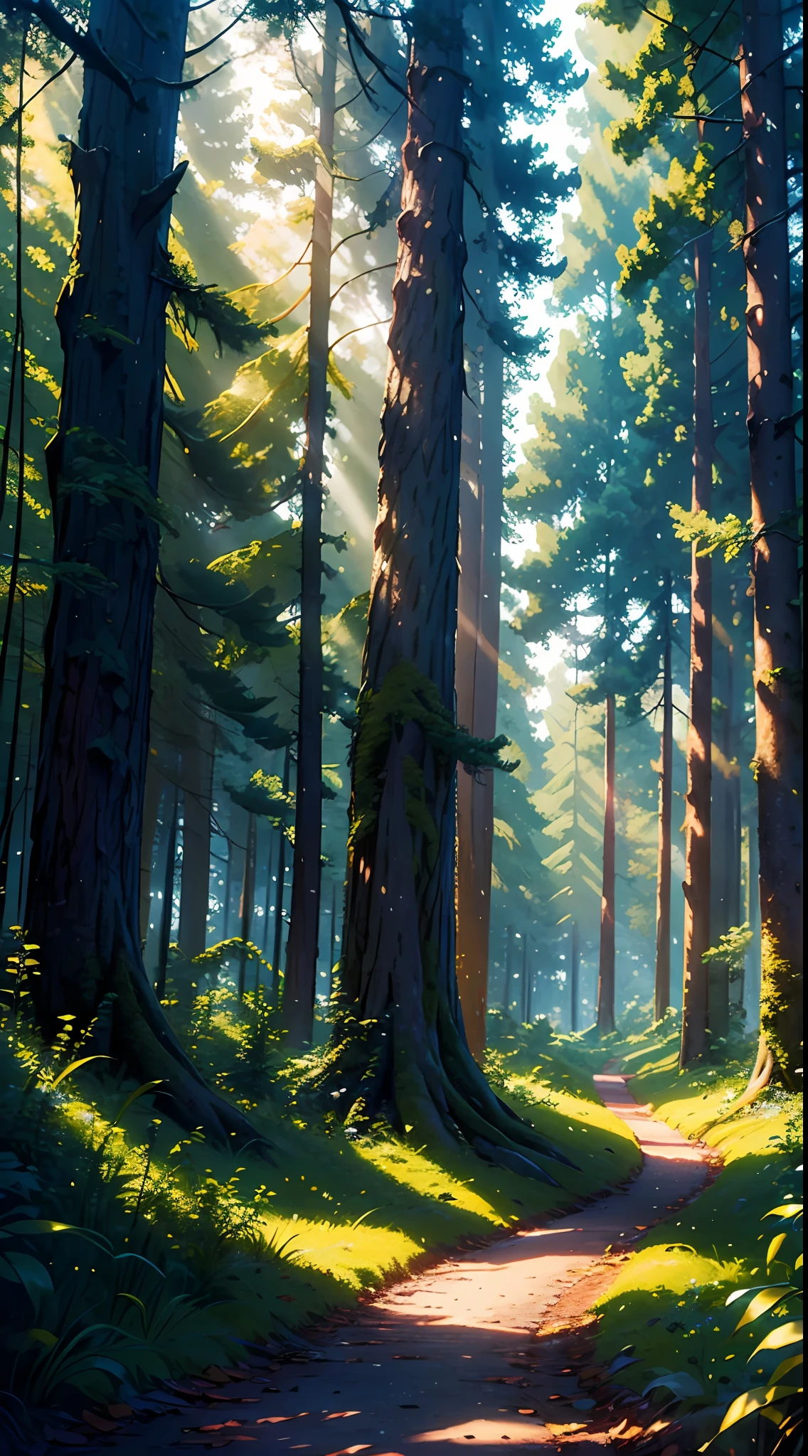 (masterpiece), (best quality), (ultra detailed creation), forest, sunlight, tree, ((beatiful forest))