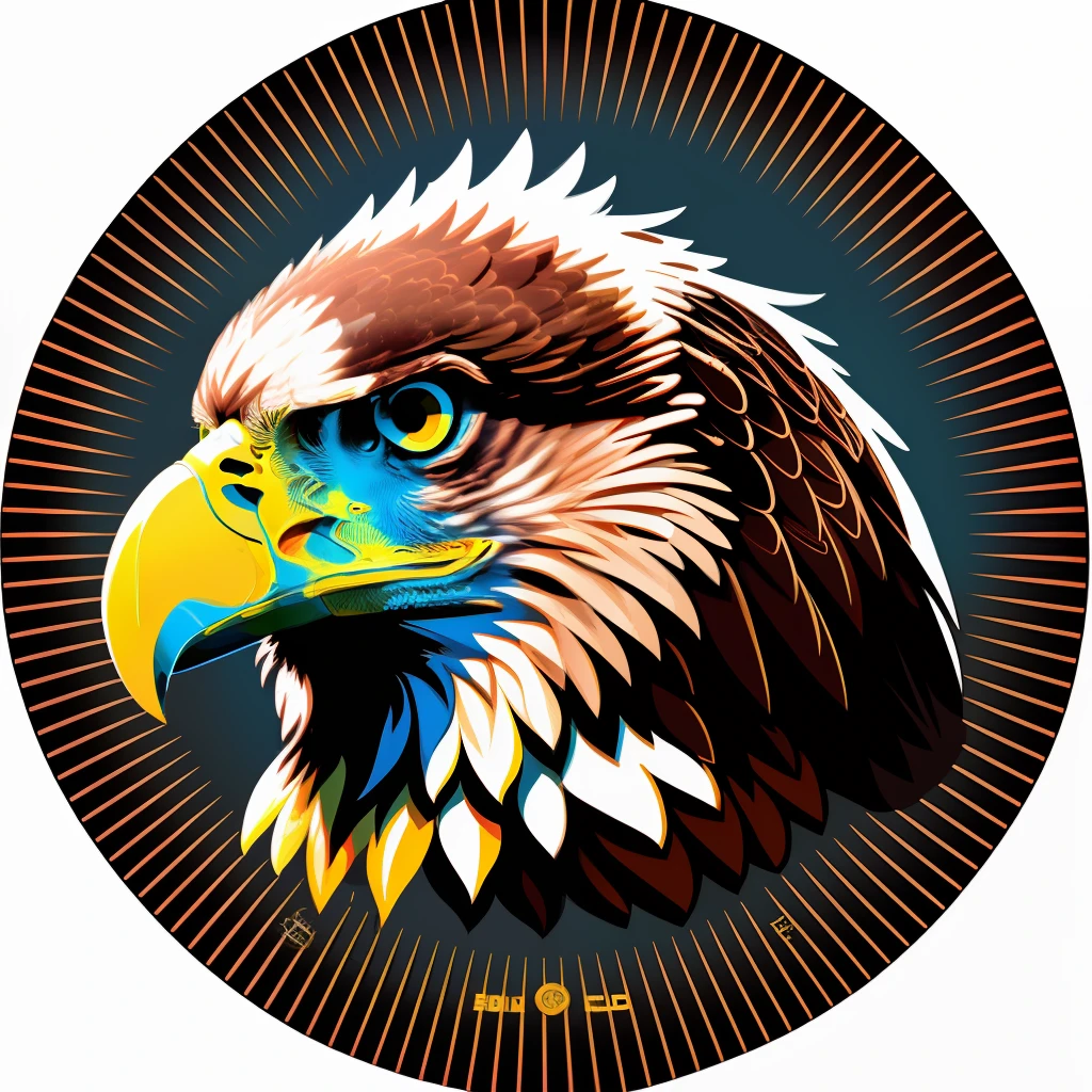 Eagle, Design with 32k quality, inspired by T-shirt design, with Vector style, made by DSLR Camera, full framing, centered, white background, maximum quality, maximum details.