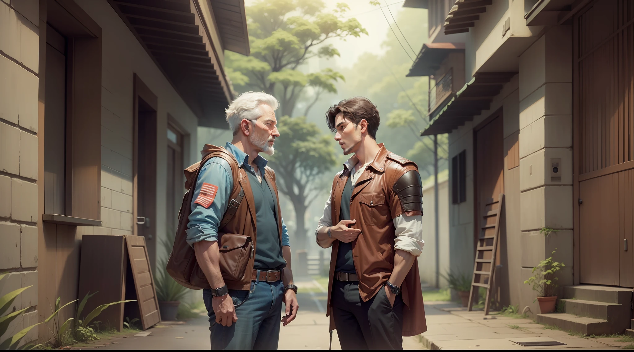 The old mentor and the young man talking --auto --s2
