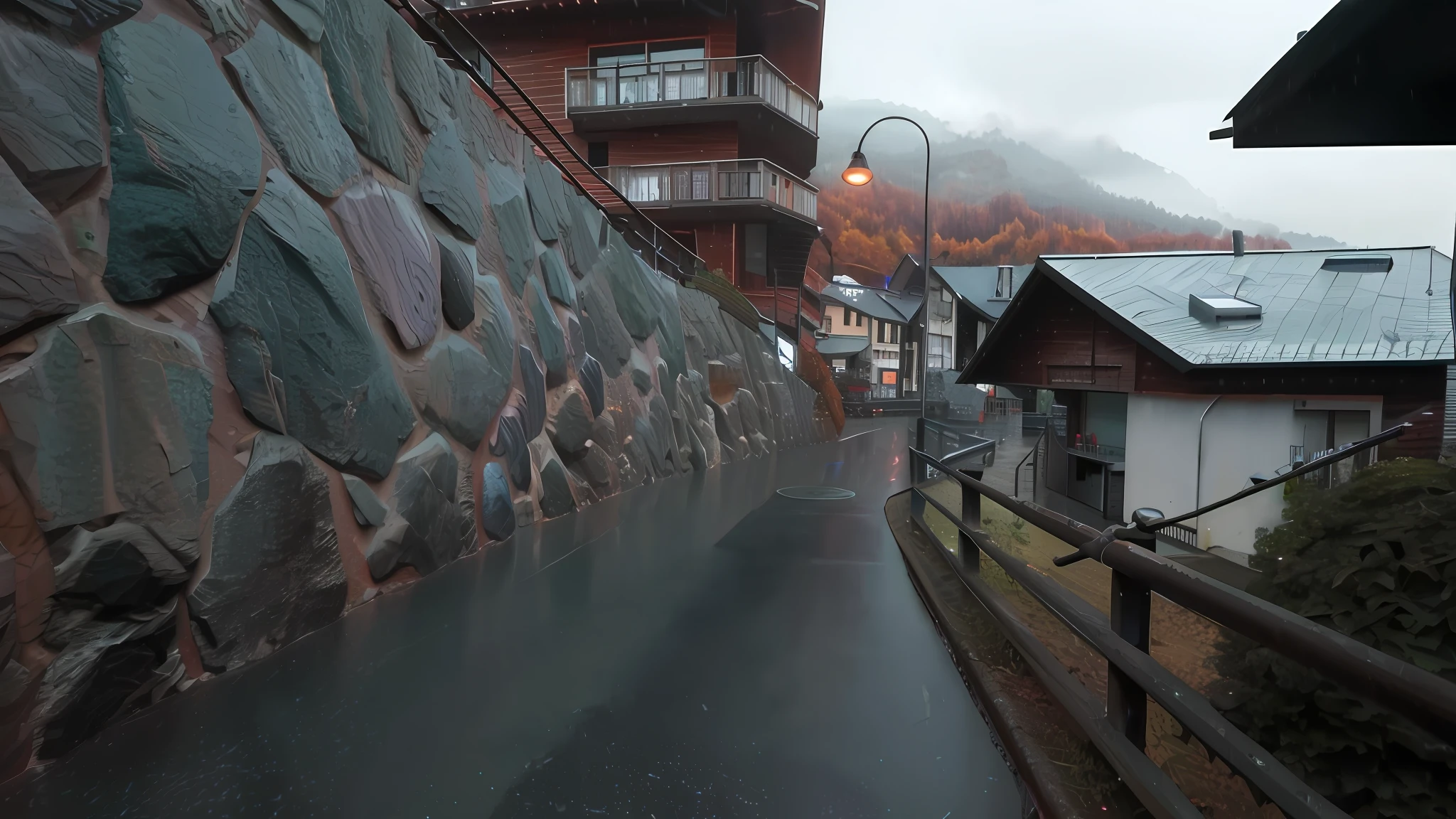 Walking in the Rain, Zermatt Switzerland, by hajime sorayama —h 350