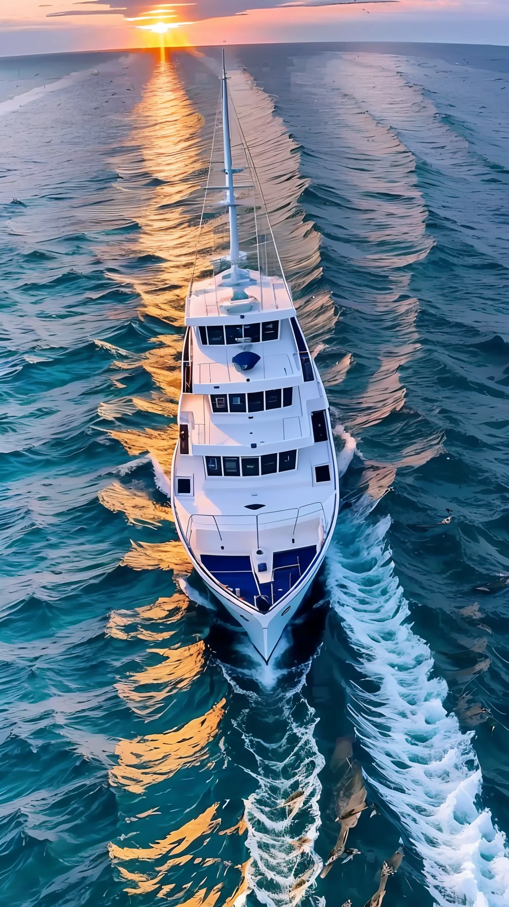 flock of birds flying over a boat in the ocean at sunset, still from nature documentary, still from a nature documentary, the photo was taken from a boat, ultrawide angle cinematic view, nature documentry footage, national geographic footage, fish in the background, photo taken from a boat, 2 0 2 1 cinematic 4 k framegrab, by Ejnar Nielsen