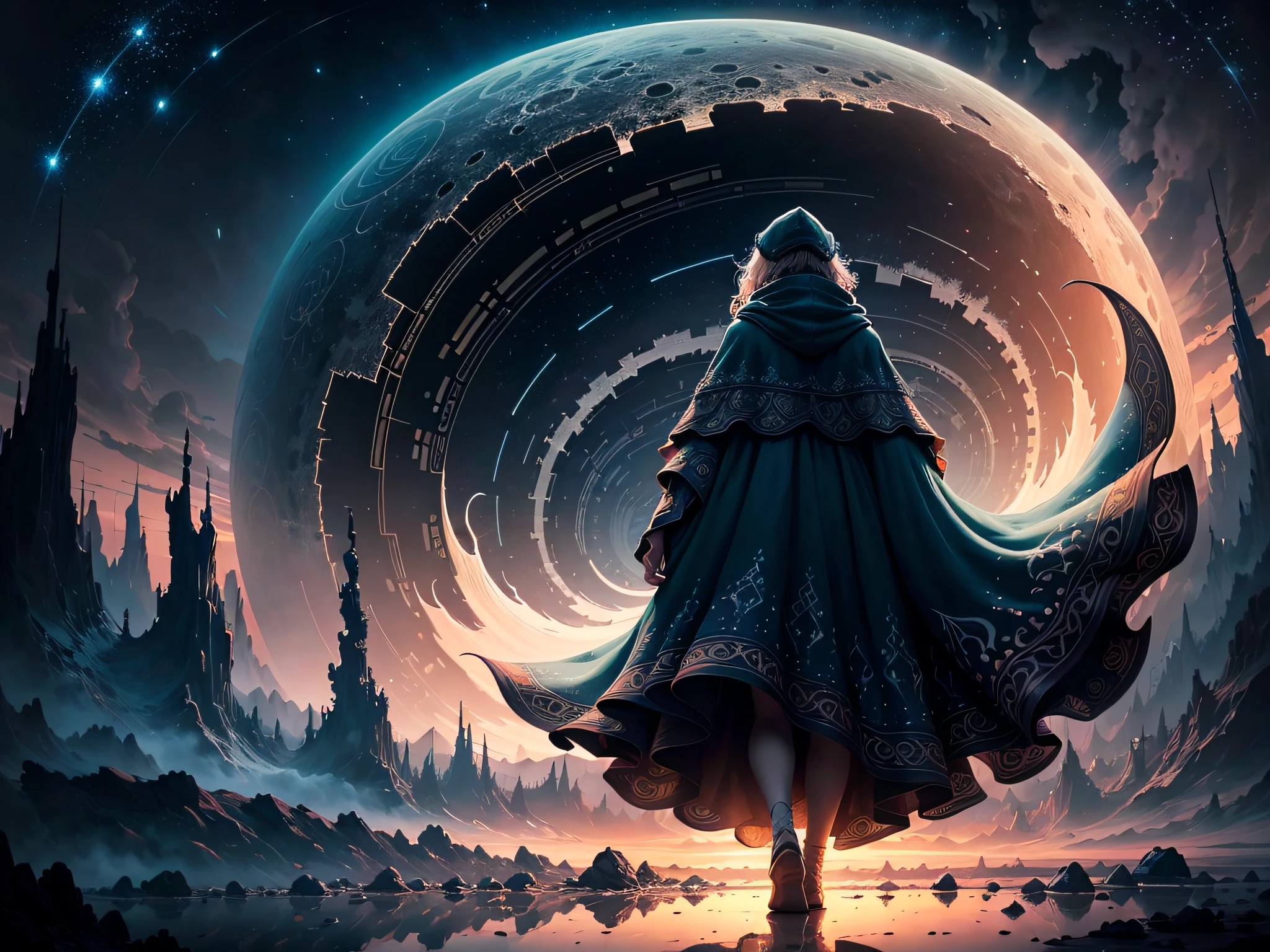 Guided by the whispered lullaby of perlin noise, a lone wanderer traverses the realms of an abstract dreamscape, finding solace in the solitude of a world that resonates with the intricate textures and patterns that mirror their very essence --v 6