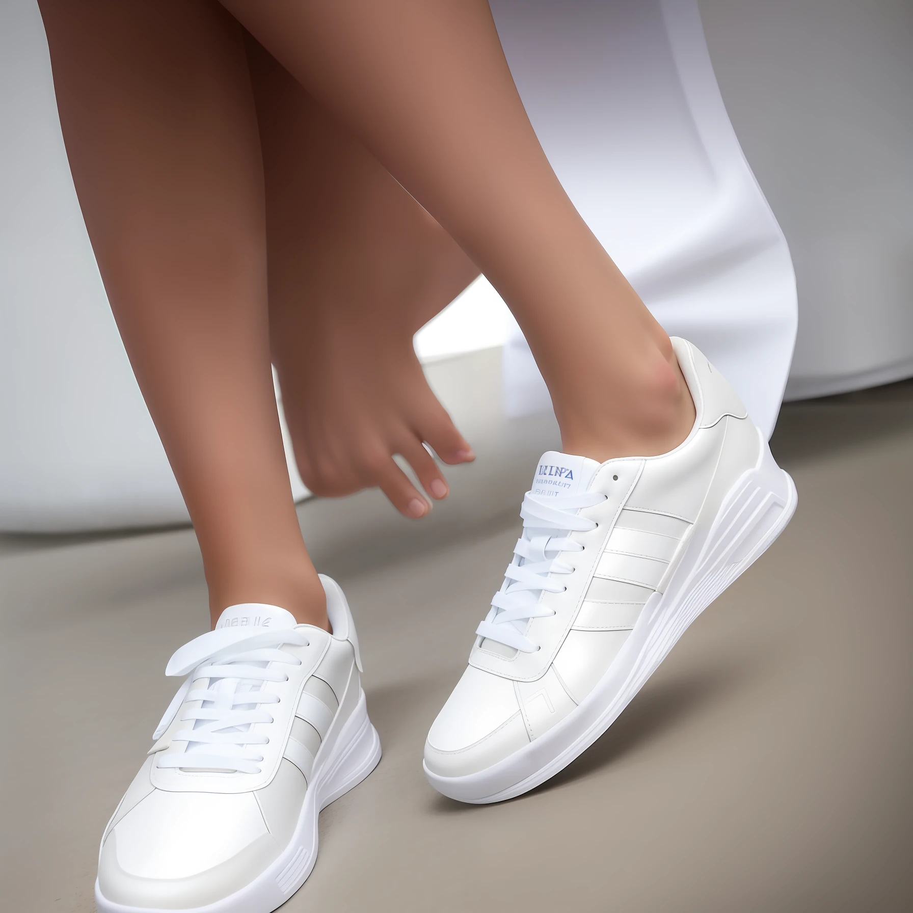 Huge white silk
sneaker