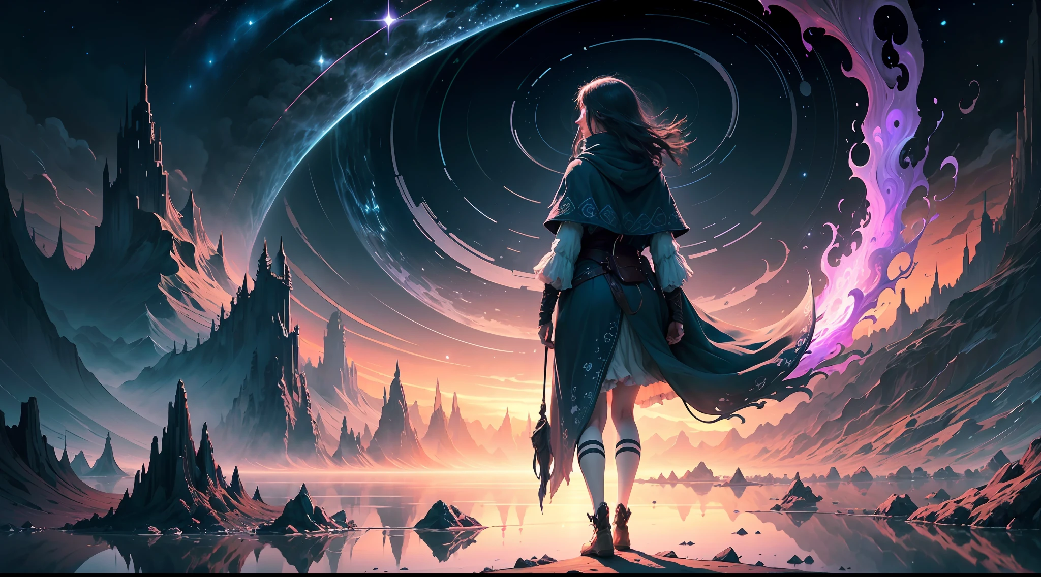 Guided by the whispered lullaby of perlin noise, a lone wanderer traverses the realms of an abstract dreamscape, finding solace in the solitude of a world that resonates with the intricate textures and patterns that mirror their very essence --v 6