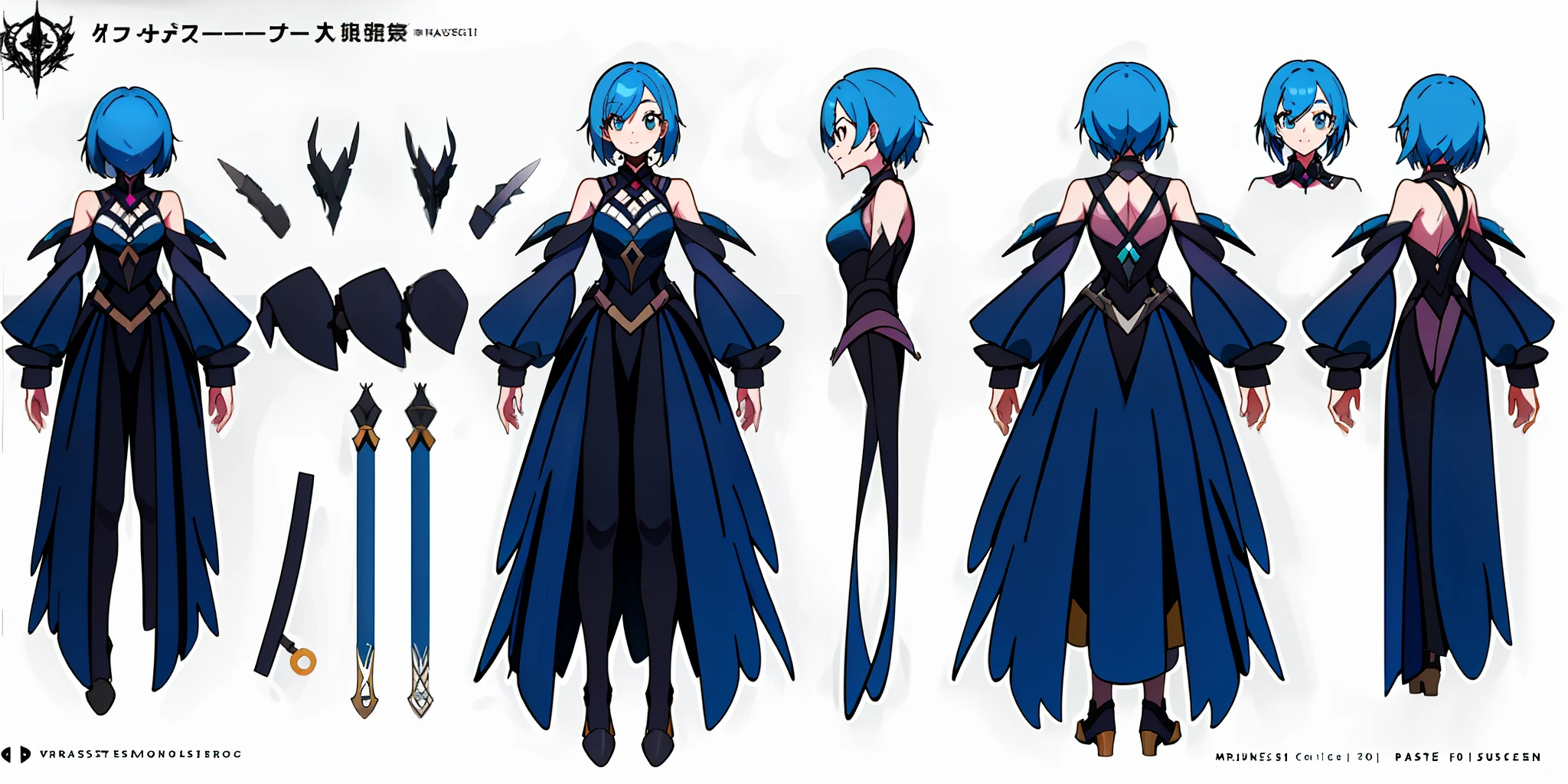 ****ung girl, character sheet, concept art, full body, (masterpiece:1.2), (best quality:1.3), 1girl, standing, villainess