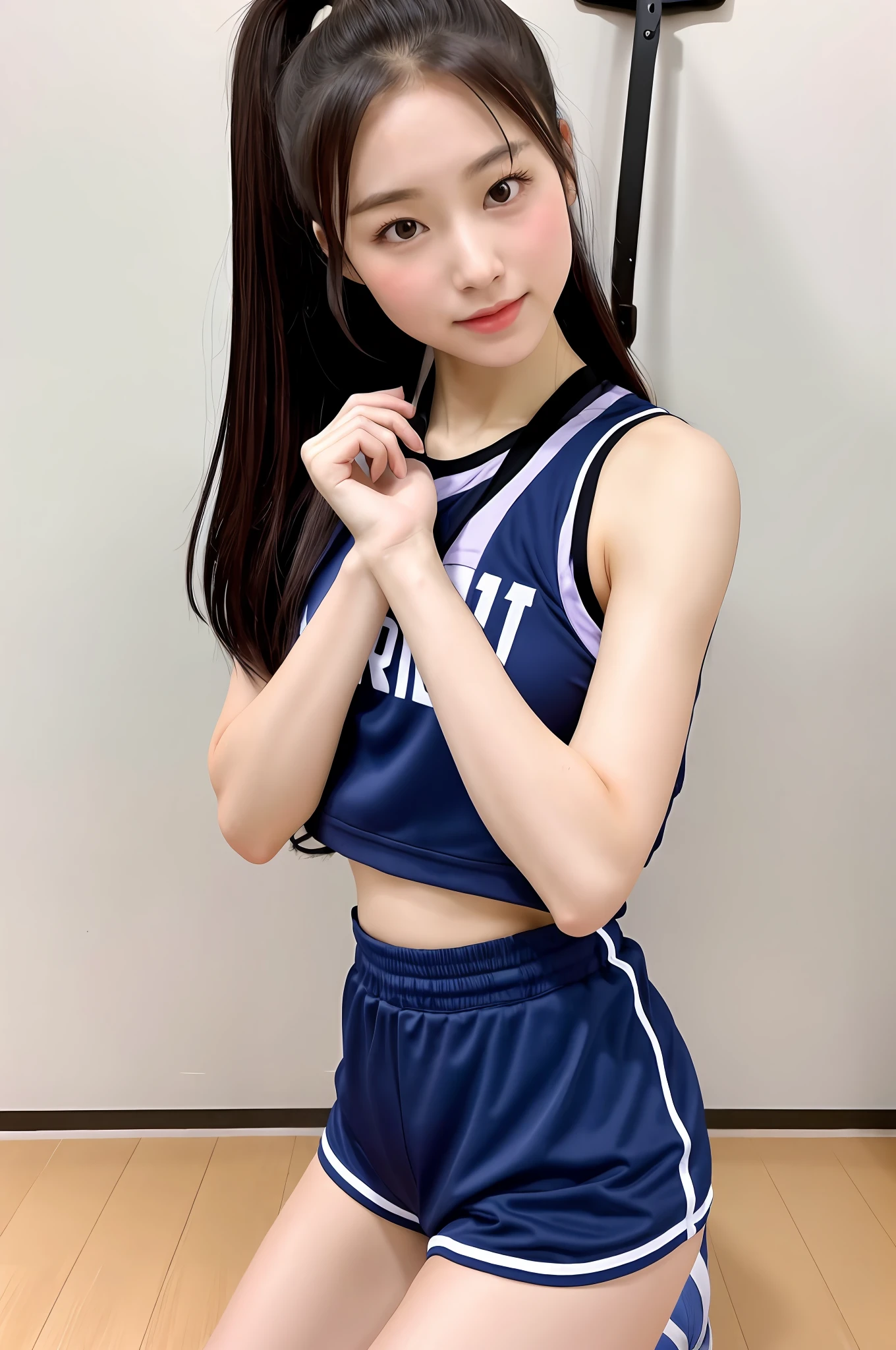 gymnasium, gym clothes, Japan model, young sensual idol, young cute idol, realistic young idol, realistic sensual idol, young idol, sophisticated idol, Yoshitomo Nara, young skinny idol, beautiful asian girl,