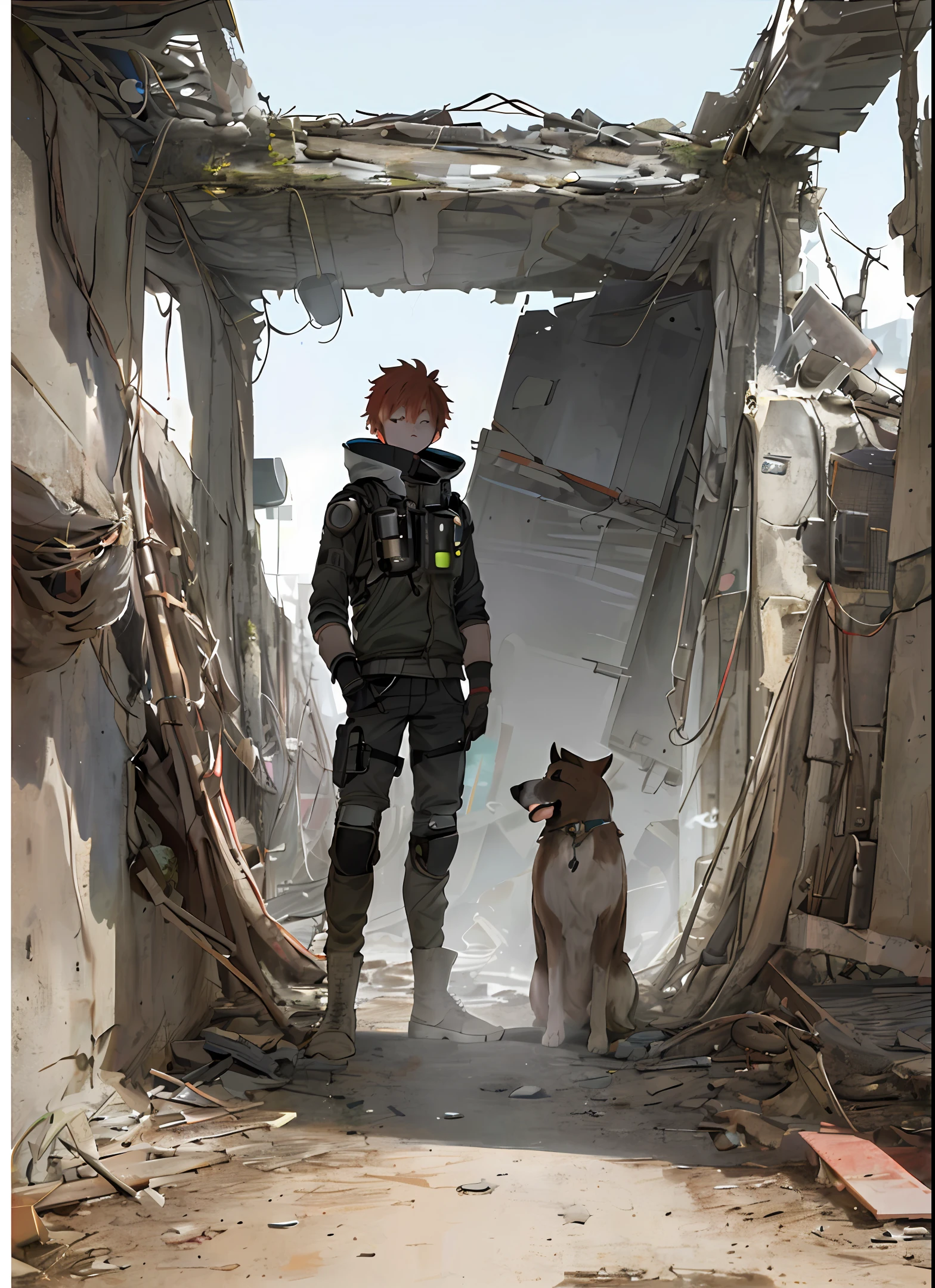 A dog ,ComplexLA style, nvinkpunk, marioalberti artstyle, ghibli style