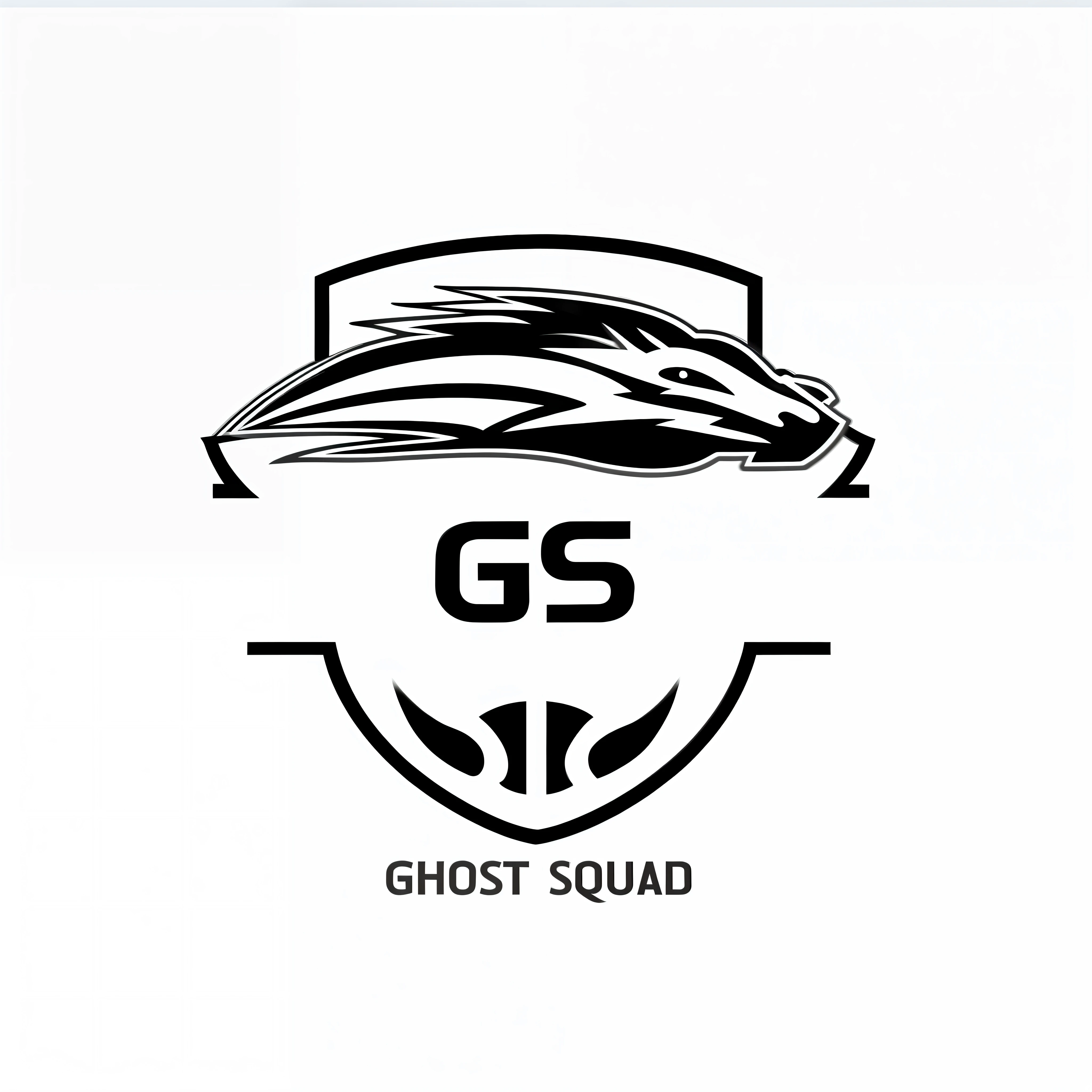 a black and white logo with a fish on it, sports logo, ghost, ghost sphere, black and white logo, ghosts in the background, ghostshrimp, with dark ghost smokes around, logo without text, sports team mascot, game logo, floating ghost, cgssociety, ghosts, white bg, ghosts theme, isolated on white background, custom, ghostly ghost