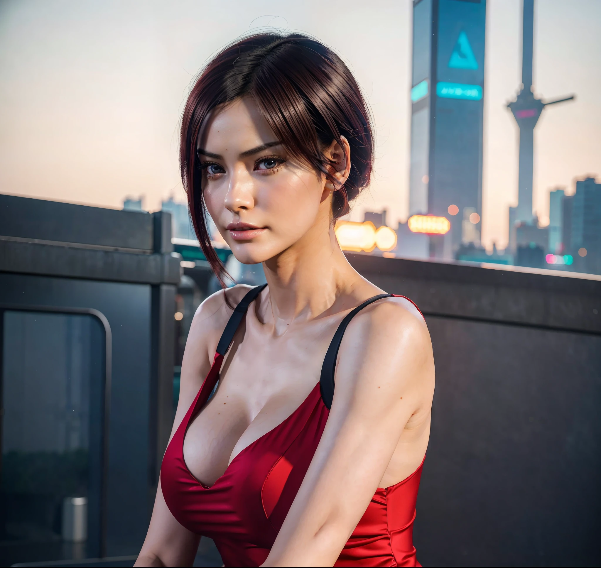 there is a woman in a red dress posing for a picture, anime girl in real life, cyberpunk 2 0 y. o model girl, trending on cgstation, beautiful south korean woman, succubus in tight short dress, cyberpunk beautiful girl, chinese girl, beautiful alluring anime woman, seductive anime girl, seductive tifa lockhart portrait, trending at cgstation, realistic cosplay