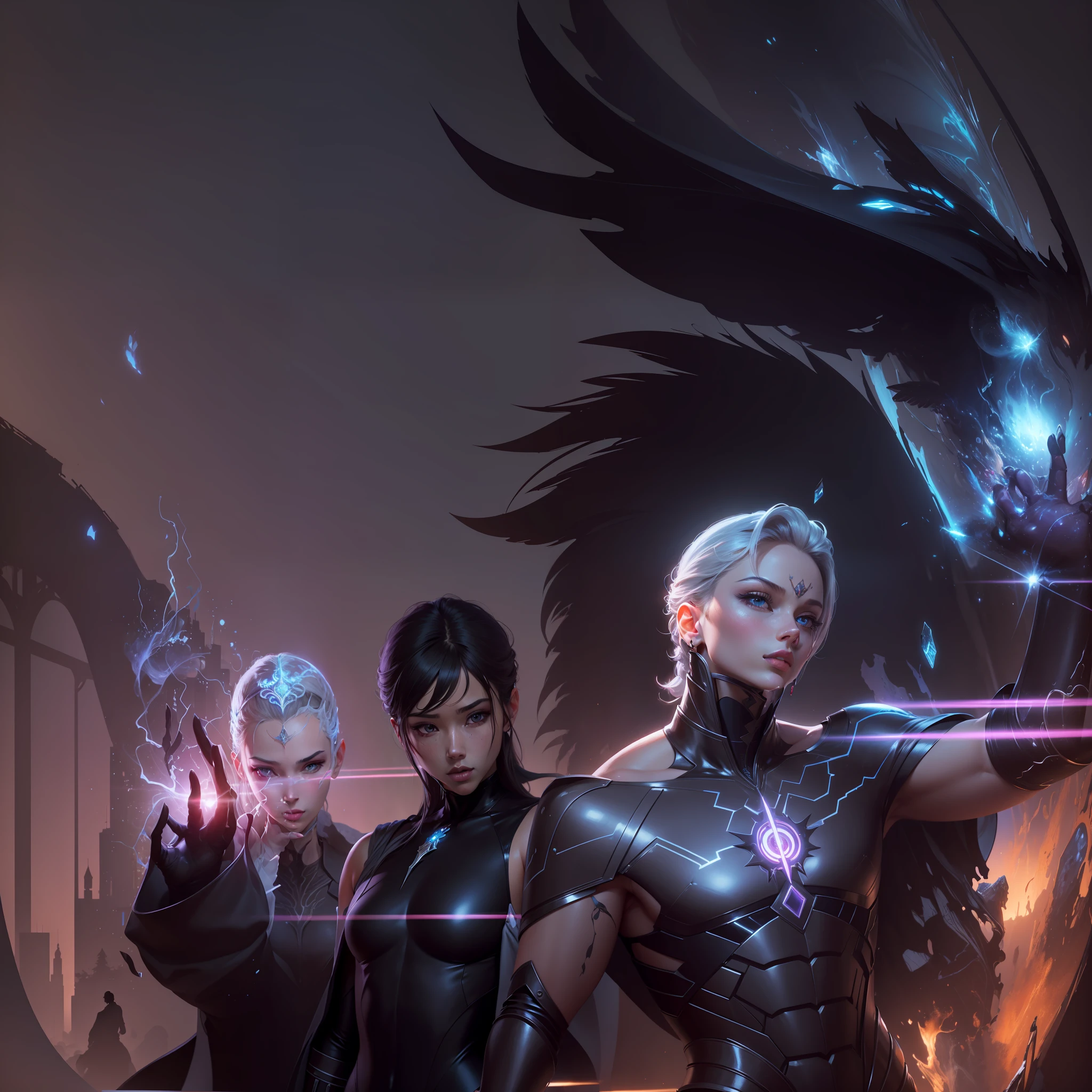 (((masterpiece))), (((best quality))), ((ultra-detailed)), (hyperrealistic), (highly detailed CG illustration), ((an extremely delicate and beautiful)),cinematic light, Create a stunning anime artwork that is currently trending on ArtStation, showcasing exquisite beauty and captivating aesthetics. The art piece should be highly detailed, featuring a compelling character and a visually appealing environment. The character in the artwork is a graceful and enchanting figure, radiating an aura of elegance. Pay close attention to intricate facial features, such as mesmerizing eyes with vibrant colors and delicate shading. The character's clothing should be designed with elaborate patterns, flowing fabrics, and rich textures, reflecting a blend of fantasy and contemporary fashion. Place the character in a captivating environment that enhances the overall appeal of the artwork. It could be a breathtaking natural landscape, a bustling futuristic cityscape, or a mystical realm filled with magical elements. Incorporate vibrant colors, dynamic lighting, and detailed background elements to create a sense of depth and immersion. Consider the latest trends in anime art, such as incorporating unique lighting effects, exploring creative composition techniques, or experimenting with unconventional color palettes. Take inspiration from the top artists on ArtStation and their exceptional execution of various art styles and themes. Camera: Choose an angle that highlights the character's beauty and the immersive environment. Lighting: Utilize atmospheric lighting techniques to create depth and mood. Resolution: Aim for a high-resolution artwork to showcase intricate details and clarity. Art Inspirations: Seek inspiration from the trending artists on ArtStation, exploring different styles, genres, and themes. --auto --s2