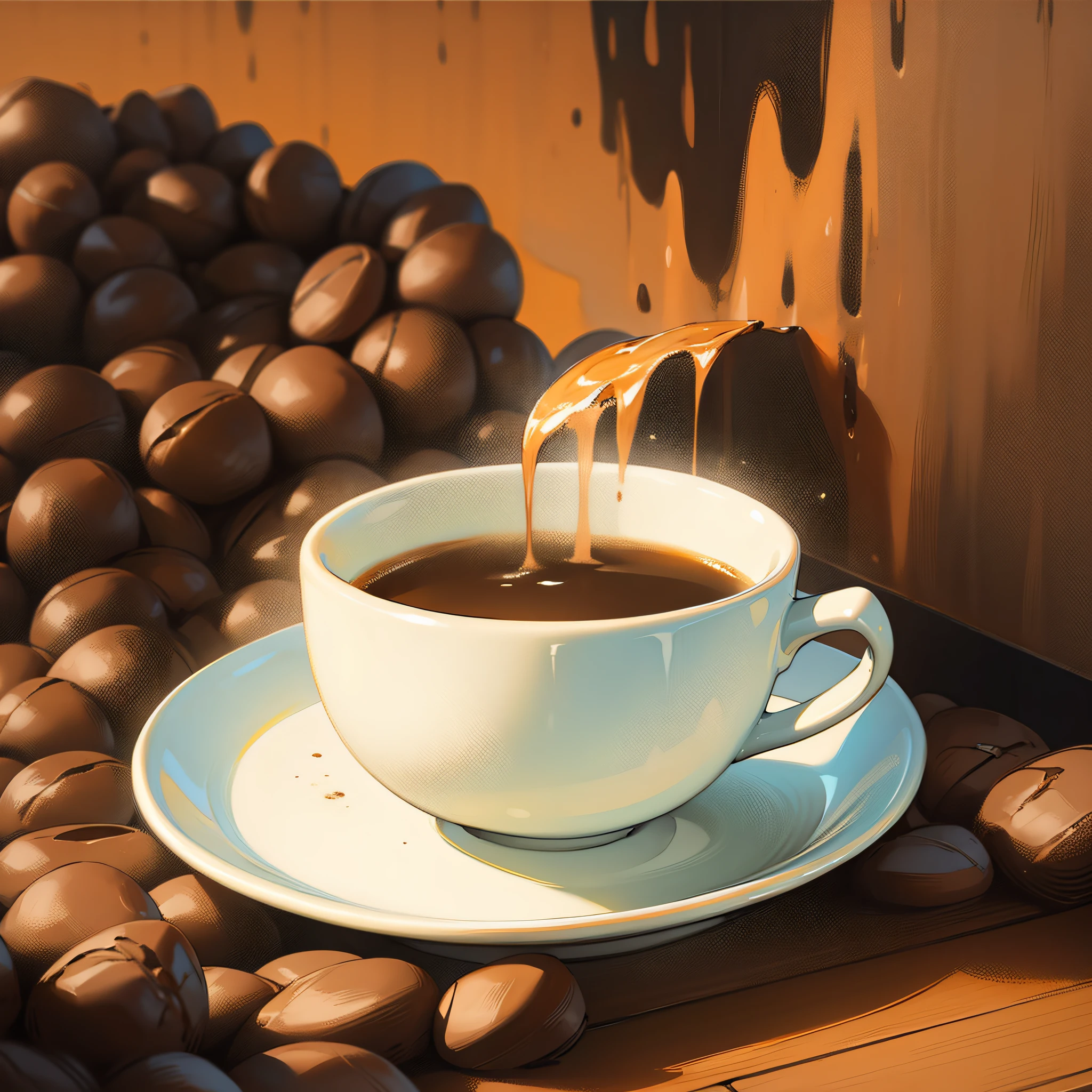 masterpiece, best quality, oil painting, Coffee --auto --s2