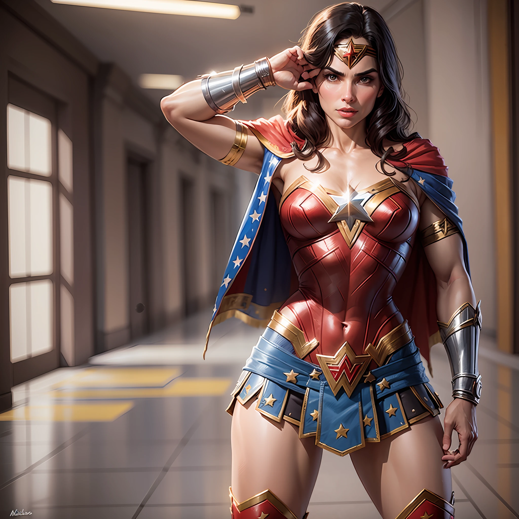 Michele Bolsonaro with Wonder Woman cape --auto --s2