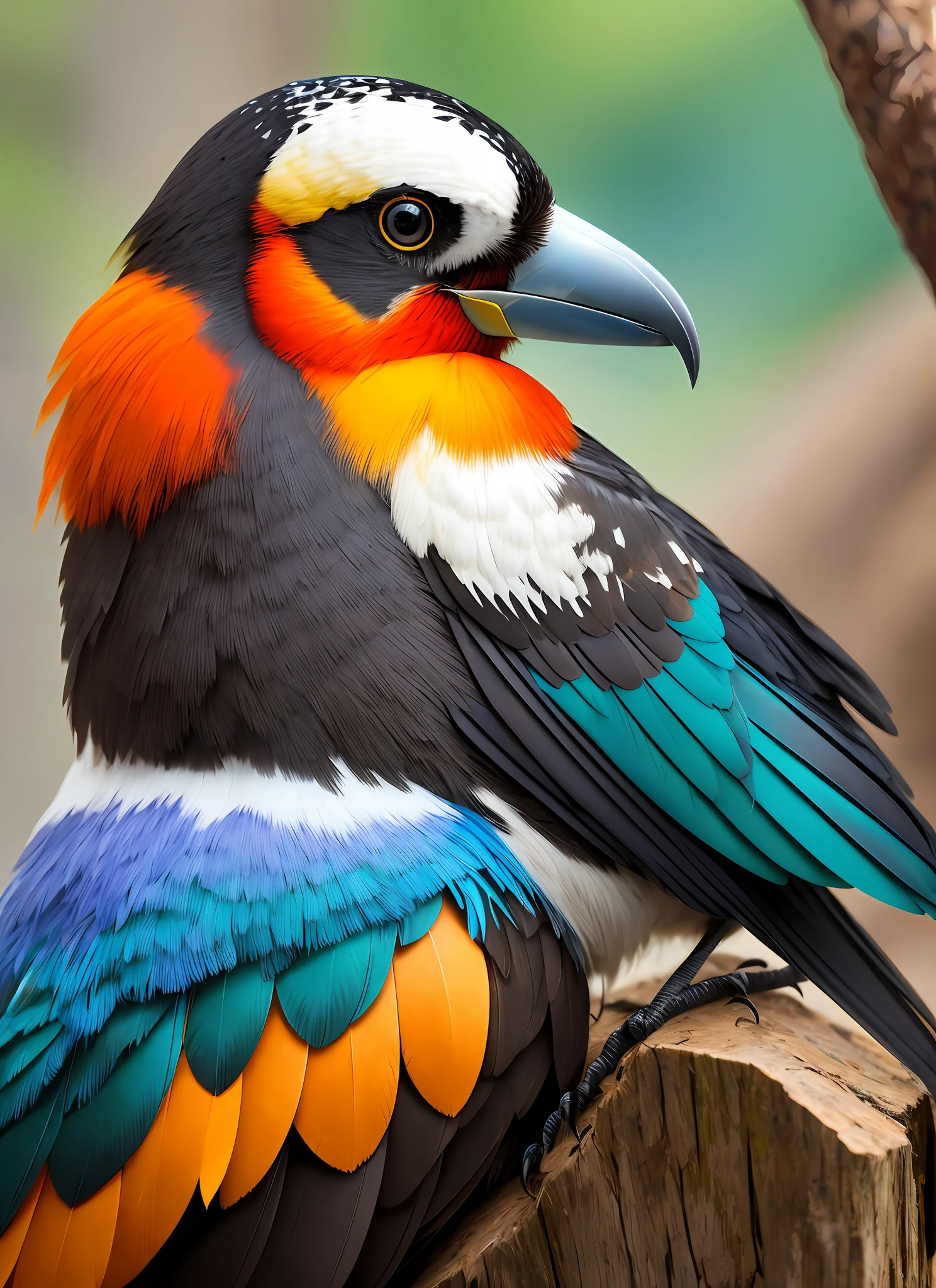 Create bird trica iron minto beautiful strong robust feathers with bright.