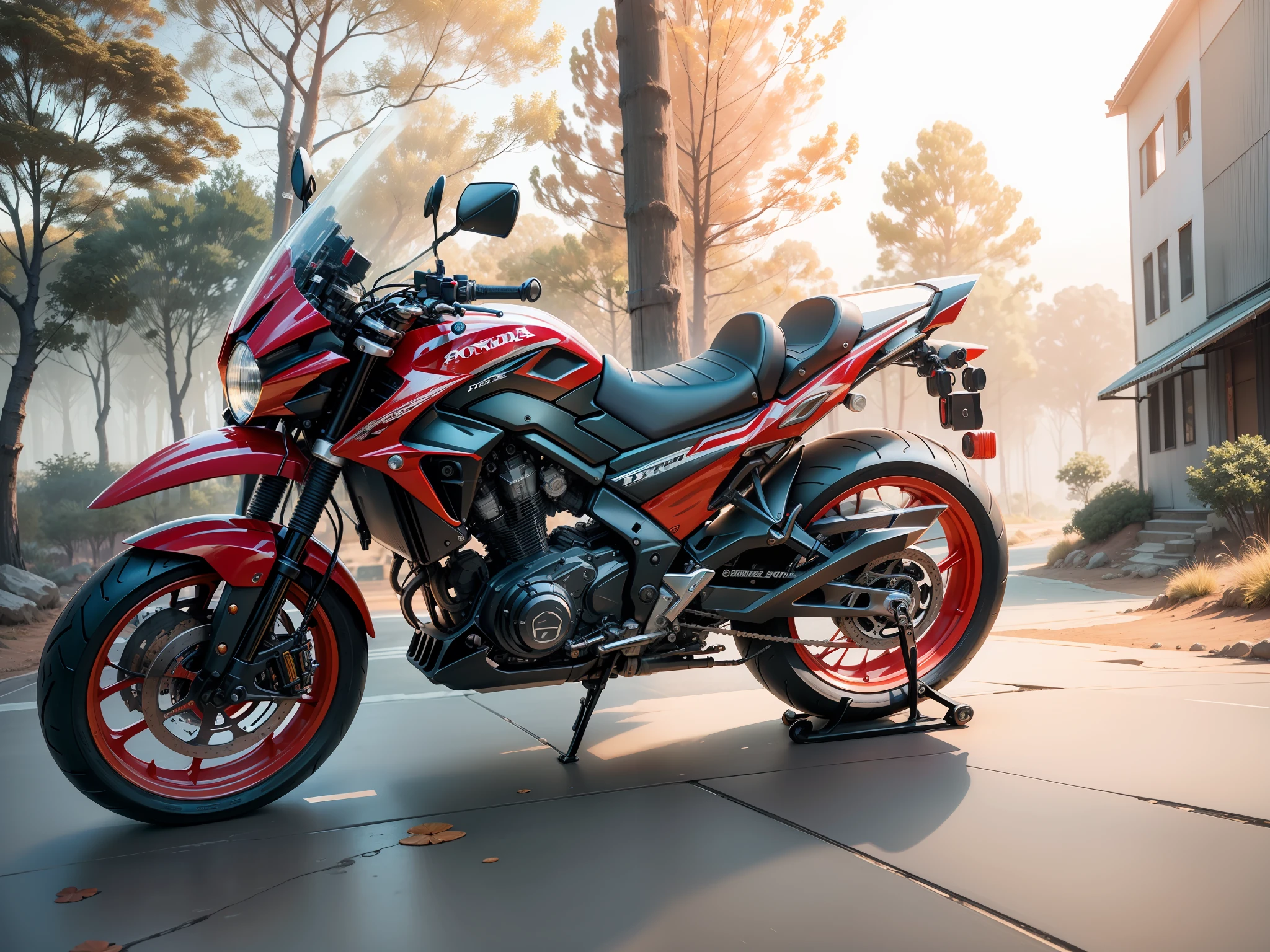 motorcycle, motorcycle, honda bros, honda motorcycle, realistic motorcycle, photorealism, photorealistic, realistic, ultra hd, 4k, detailed textures, futuristic colors, motorcycle colors red and black, super realistic, surreal, unbelievable, beauty, beauty place, beautiful place, detailed, detailed texture, detailed shadows, realistic shadows, high resolution colors, highly detailed, soft textures, honda bros, super bike, futuristic motorcycle, fire, flames, flames, flames of fire,  fire, catching fire,