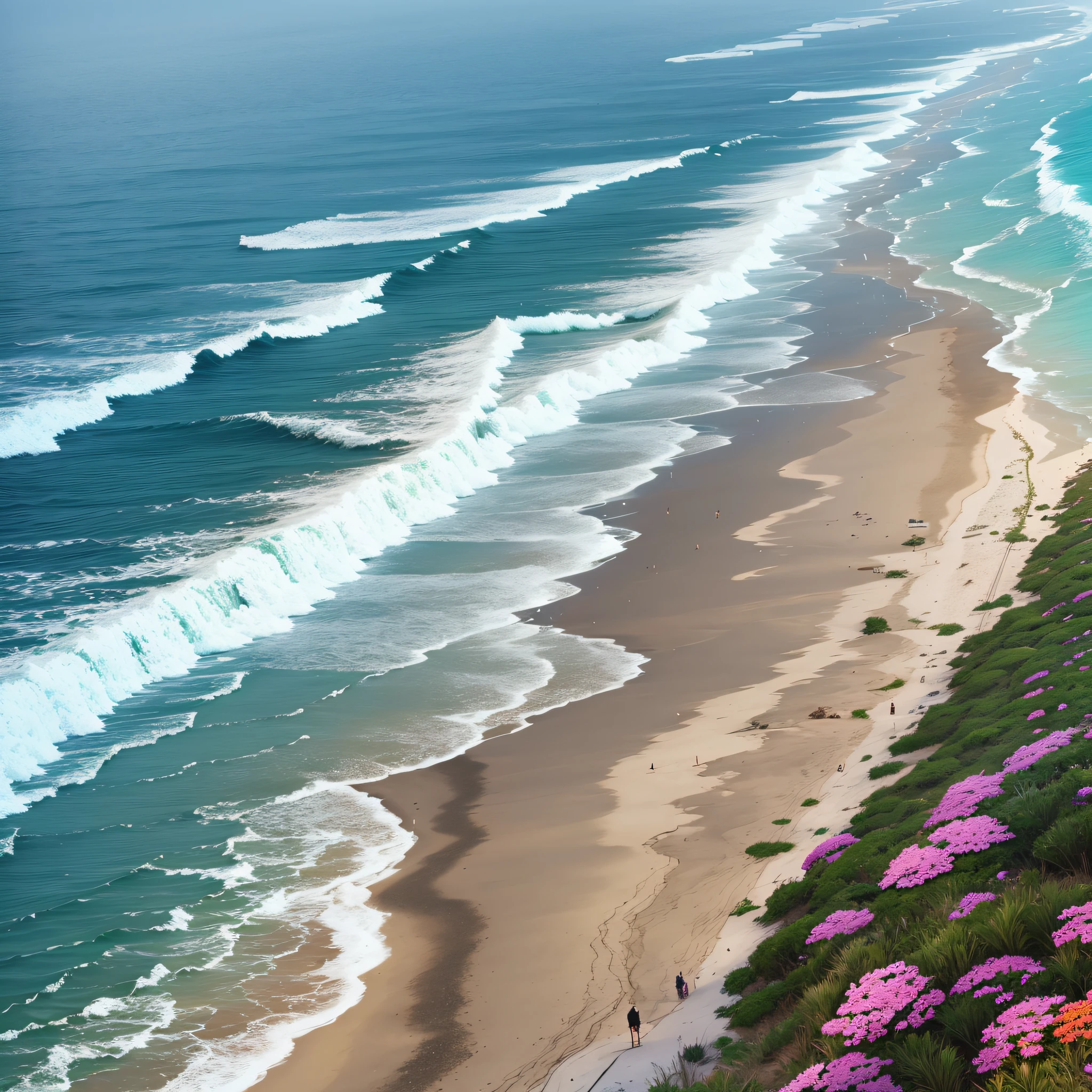 Beach with many flowers --auto --s2
