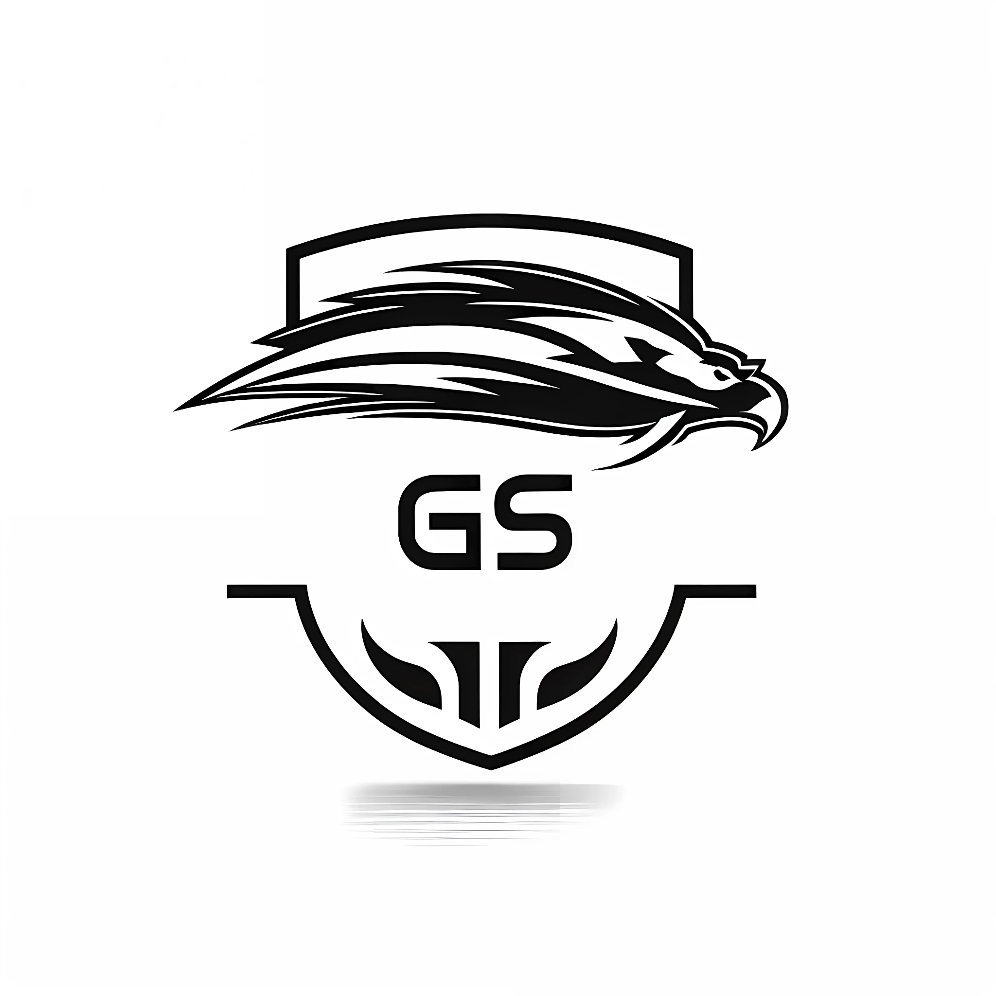 a black and white logo of a bird with a shield, logo without text, sports logo, eagle logo, black and white logo, cgssociety, with an eagle emblem, sports team mascot, logo concept design, g cgsociety, single logo, isolated on white background, by Gabor Szikszai, cgsociery, cgscoiety