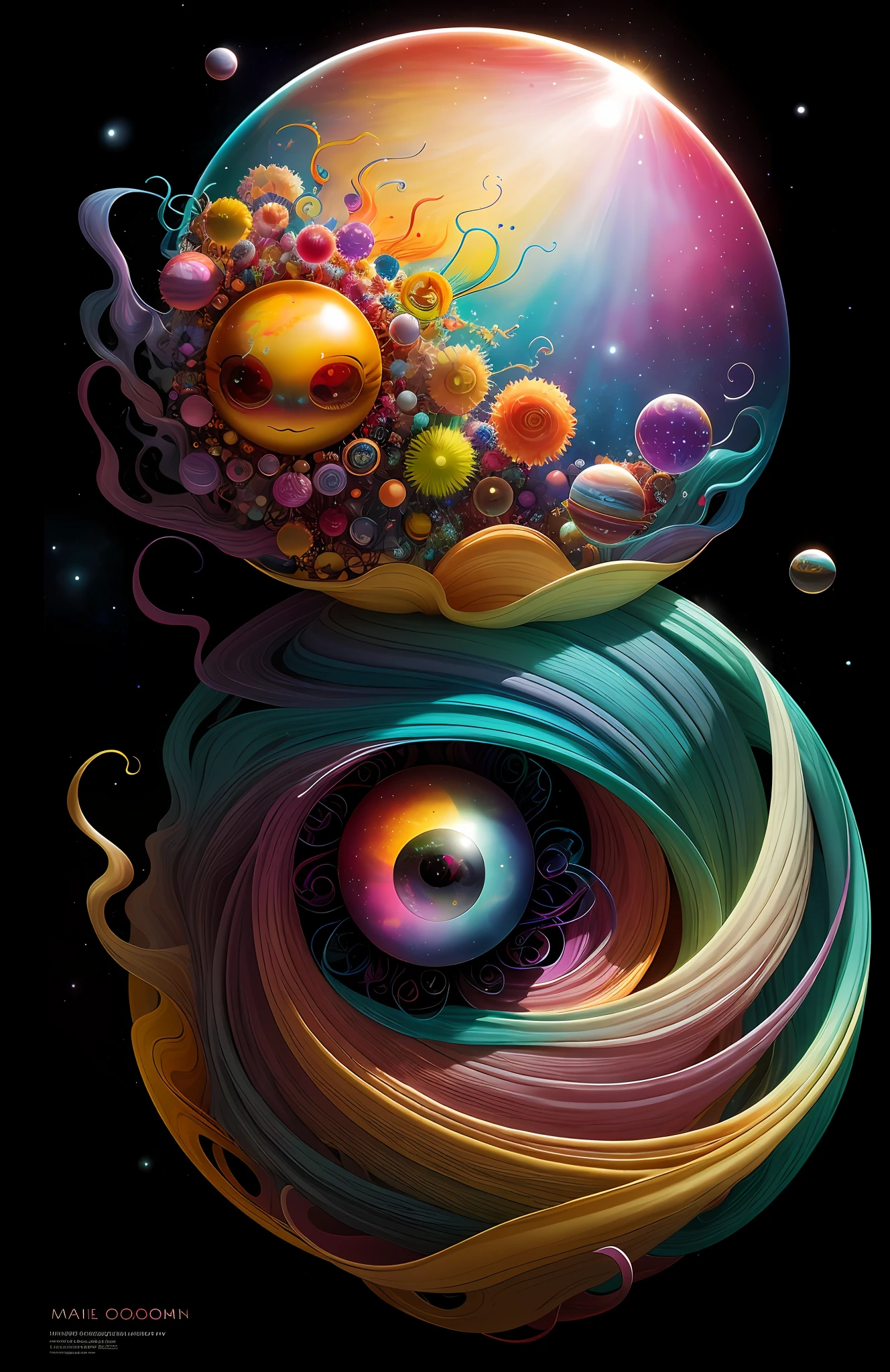 colorpop style, photo photo portrait of the sun surrounded by orbiting planetary moons, blonde pointy hair, natalie shau, mark ryden, alberto seveso, brooke shaden, anna dittmann, flora borsi, 8k resolution, perfect composition, milky way, rainbow color, flying insects, scales, wings, blue, texture, complex, gorgeous, shadow, pastel colors, 3d, Highly detailed, decorated in style, Tim Burton, Dale Chihuly, Xiaolongcheng, Cyril Rolando, by J. Gigue