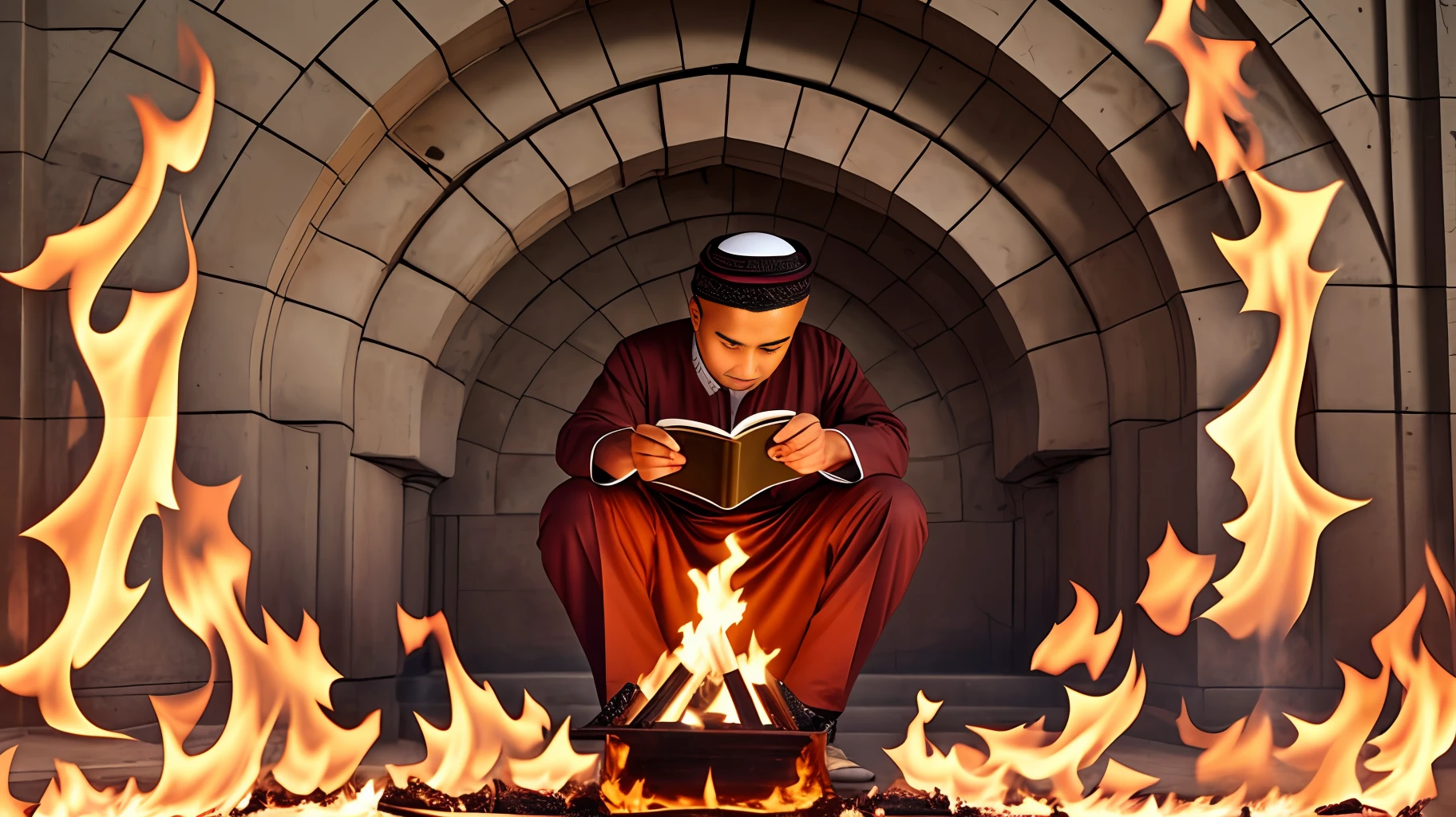 Two men burning muslim quran --auto --s2