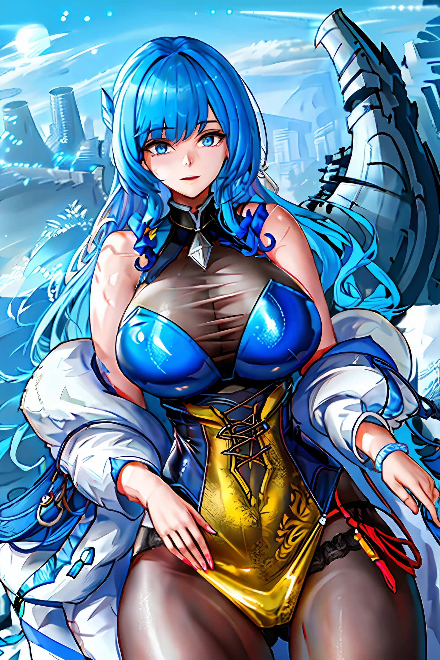 Blue Archive Girl Upper Body From Above Cute Big Tits Illustration Masterpiece 4k High Quality