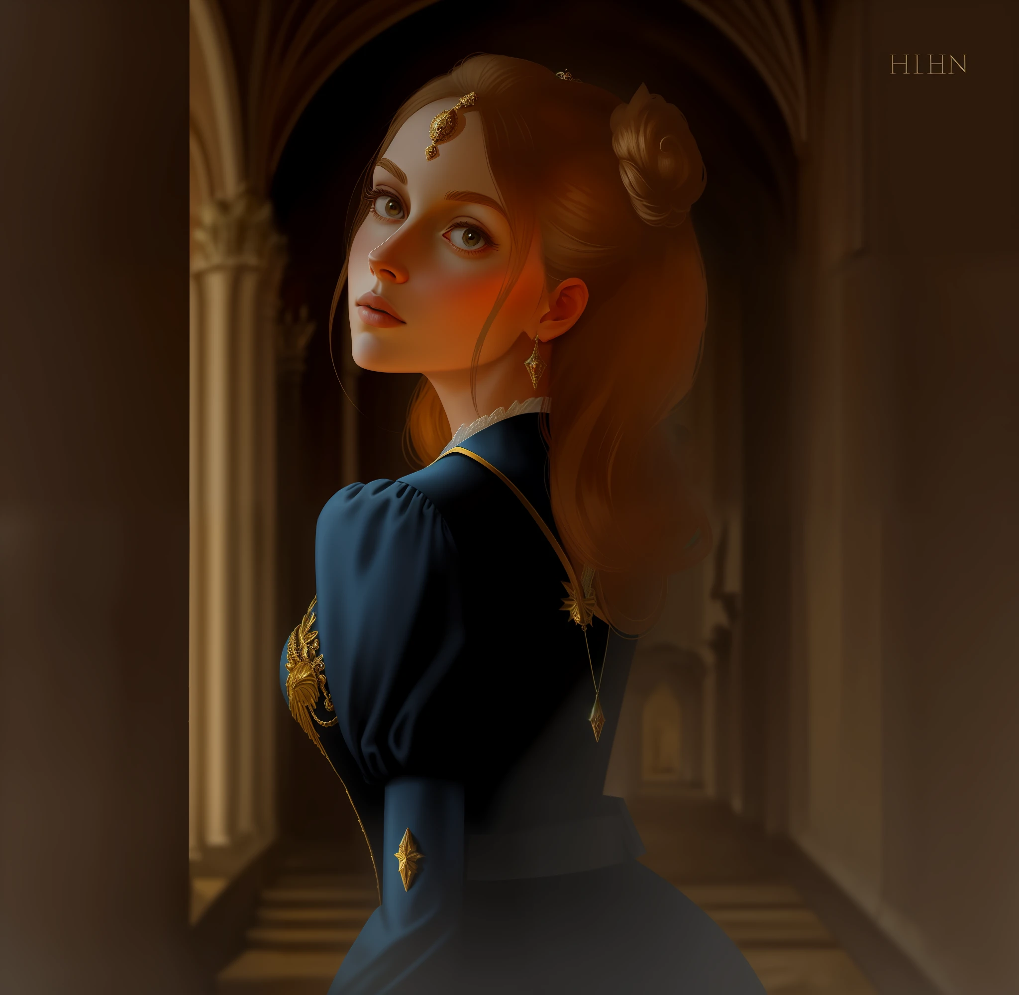 In the hall of the castle, royal style