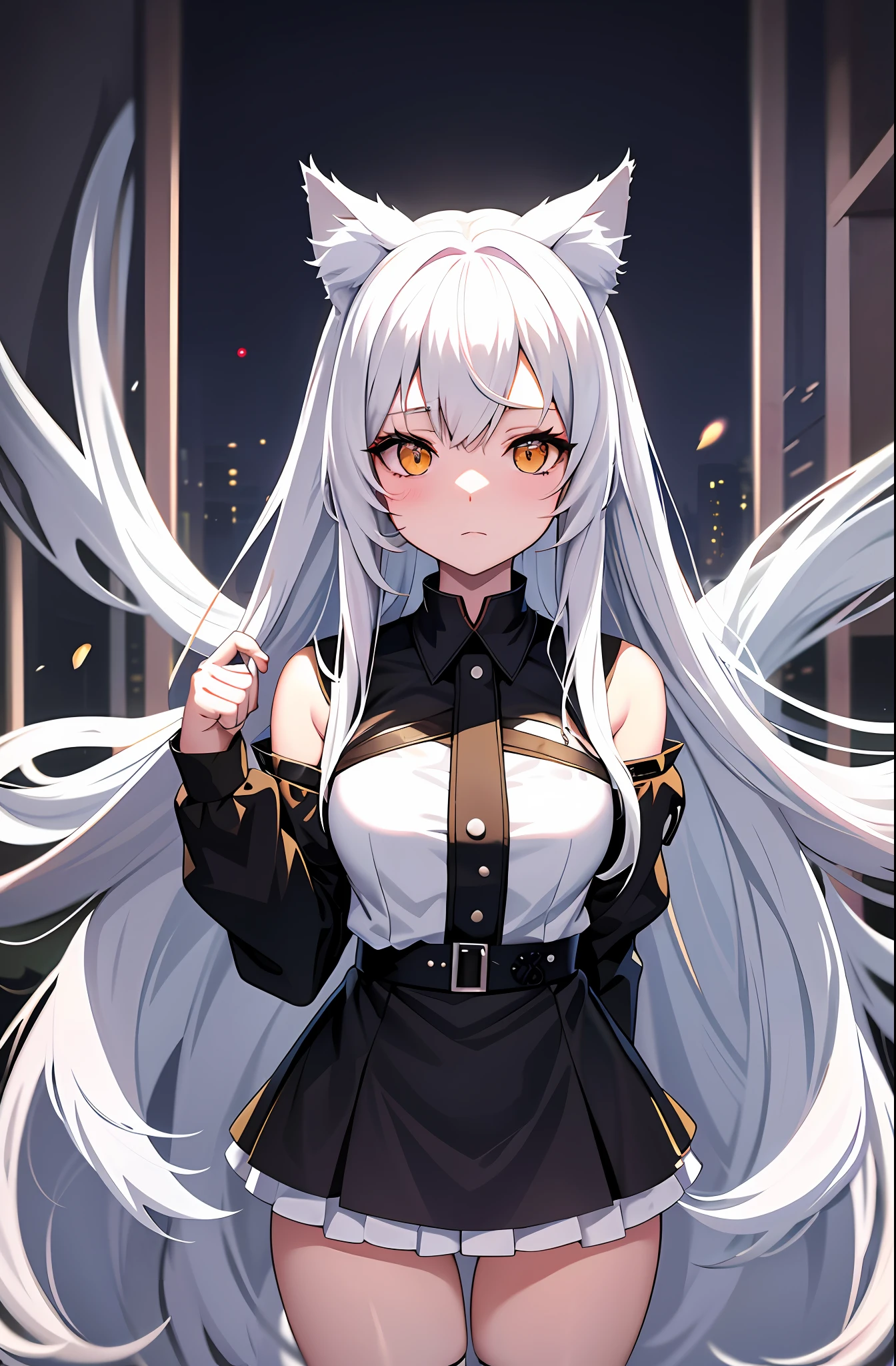 anime girl with long white hair and a cat ears, beautiful anime catgirl, very beautiful anime cat girl, cute anime catgirl, anime girl with cat ears, from girls frontline, white cat girl, white - haired fox, anime catgirl, anime moe artstyle, cute anime girl, girls frontline universe, holo is a wolf girl, girls frontline style