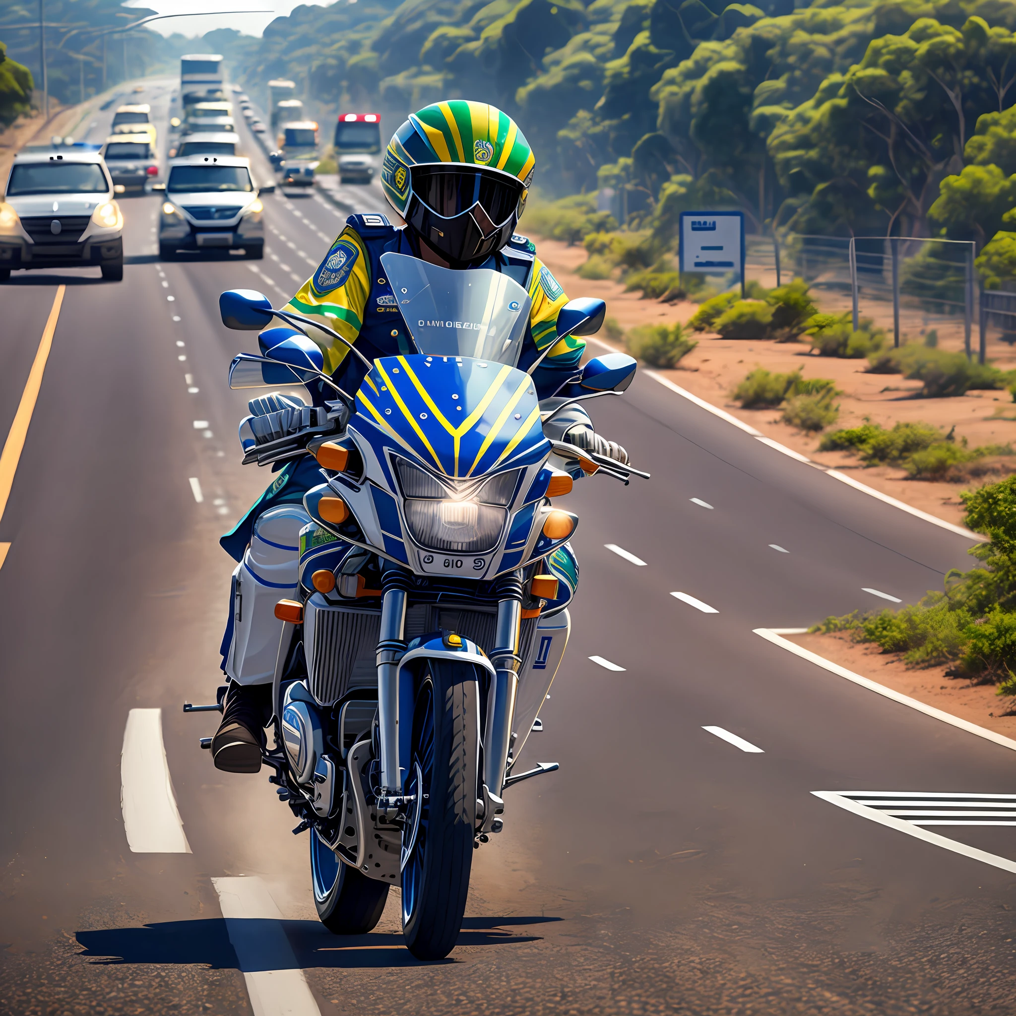 I would like to create an image with the symbols of the Federal Highway Police of Brazil. --auto --s2