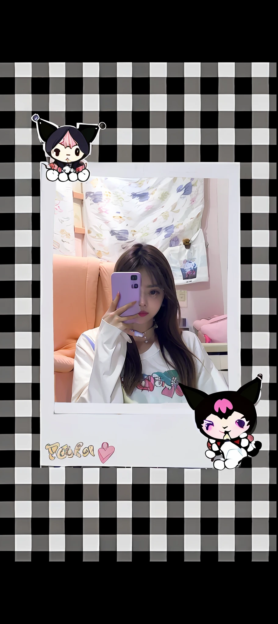 there is a girl taking a picture of herself in a mirror, photography, ruan cute vtuber, cute cat very cute, jisoo of blackpink, chiho, snapchat photo, 1 7 -  - old me gothic girl, ulzzang
