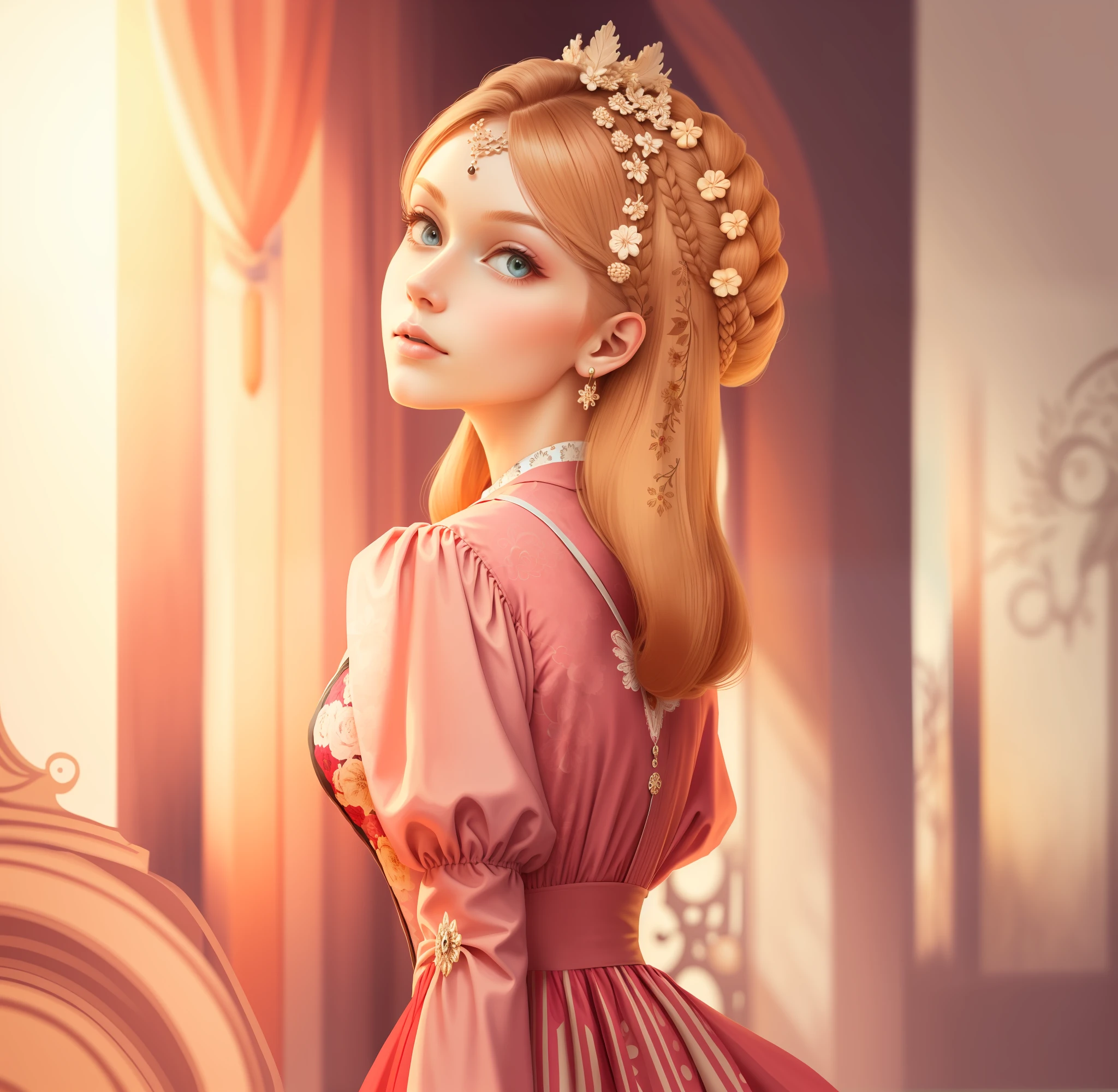 Beautiful hairstyle with patterns