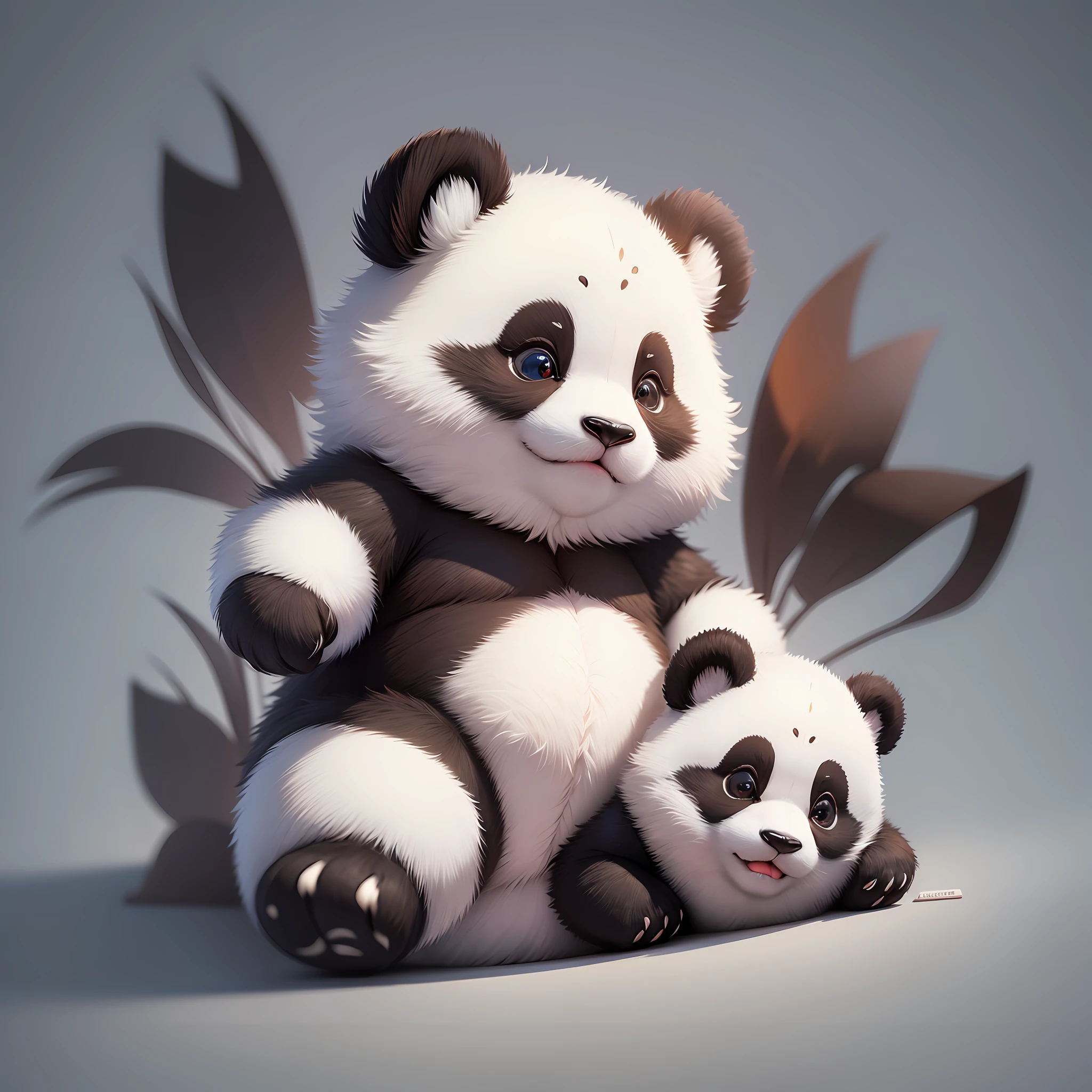 super cute panda,furry,white background,8k --auto --s2