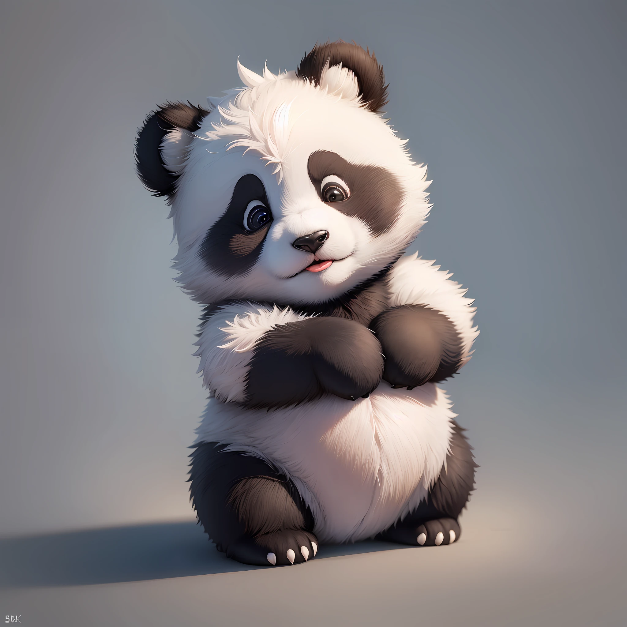 super cute panda,furry,white background,8k --auto --s2