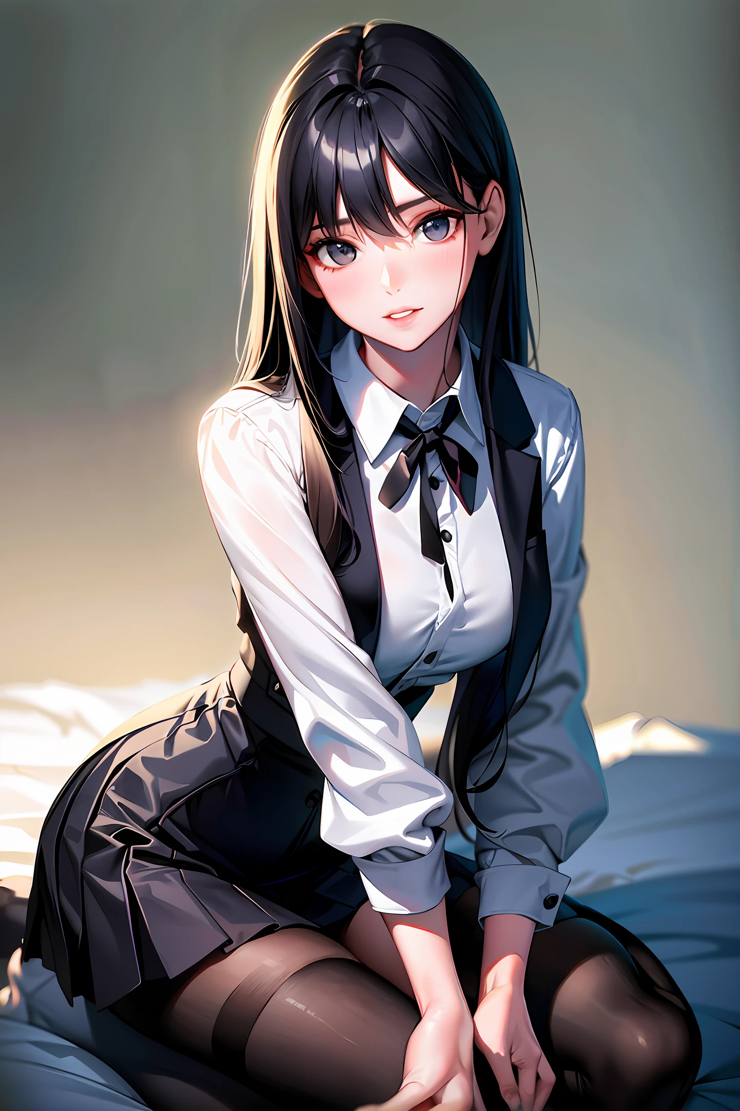 masterpiece, best quality, full body, 1girl, bangs, black choker, black necktie, black hair, blue skirt, blush, bracelet, , choker, clothes around waist, collarbone, collared shirt, cowboy shot, dress shirt, ear piercing, eyebrows visible through hair, gradient hair, grin, gyaru, jewelry, kogal, long hair, looking at viewer, loose necktie, necktie, piercing, plaid, plaid skirt, pleated skirt, red eyes, ring, school uniform, shirt, skirt, smile, solo, white shirt, street, sky, cherry blossoms, petals,illustration, (magazine:1.3), (cover-style:1.3), fashionable, woman, vibrant, outfit, posing, front, colorful, dynamic, background, elements, confident, expression, holding, statement, accessory, majestic, coiled, around, touch, scene, text, cover, bold, attention-grabbing, title, stylish, font, catchy, headline, larger, striking, modern, trendy, focus, fashion,