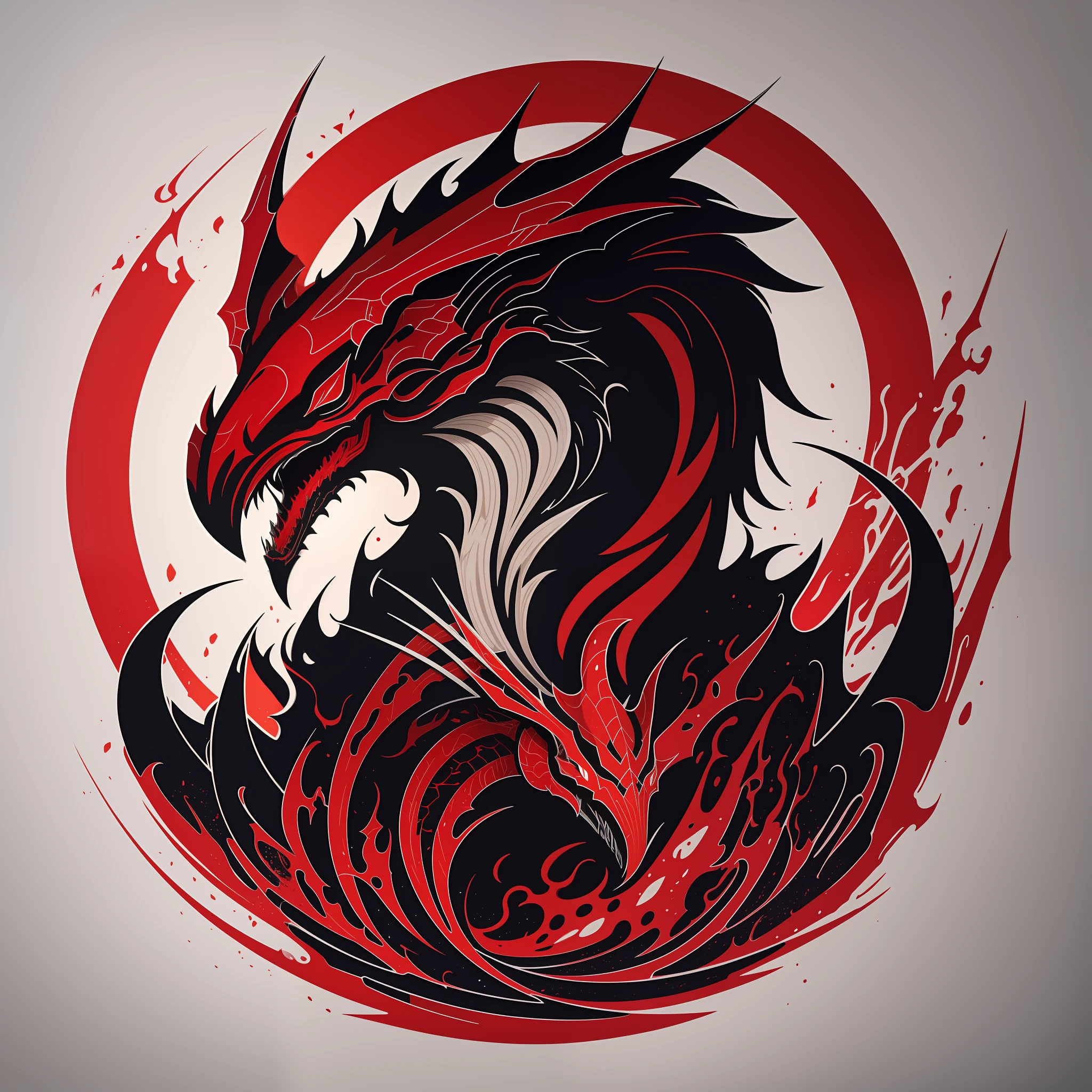 [Dark Red Scorpion] circular coat of arms silhouette, logo masking style illustration, Dan Mumford, Greg Lutkowski, James Jean, white background, fantasy art, mysterious, realistic, majestic, rich vivid colors, high contrast, seamless water brand, art station, Devian art, dribbling, red bubble, Tee public, sharp focus, simple, hyper detail, detailed drawing, vectorization, outline, isometric style, 8k.