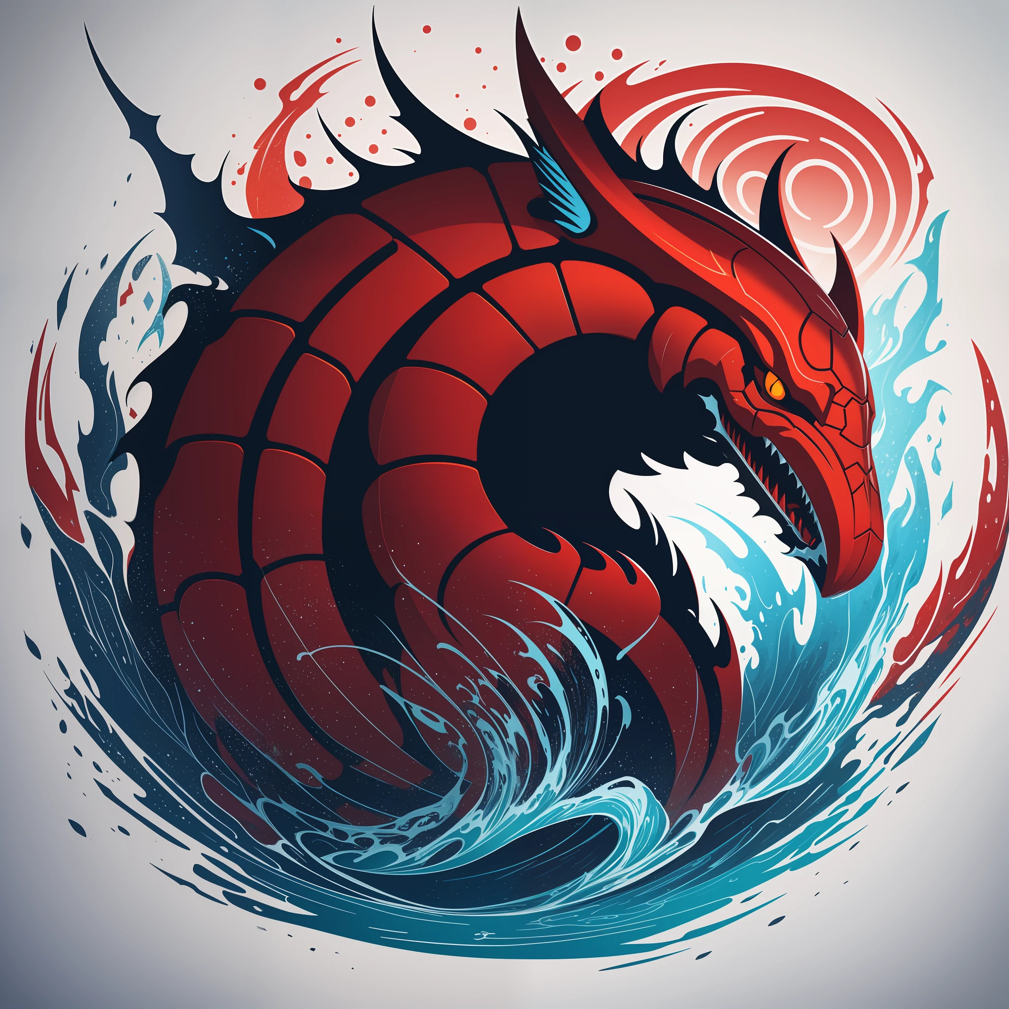 [Dark Red Scorpion] circular coat of arms silhouette, logo masking style illustration, Dan Mumford, Greg Lutkowski, James Jean, white background, fantasy art, mysterious, realistic, majestic, rich vivid colors, high contrast, seamless water brand, art station, Devian art, dribbling, red bubble, Tee public, sharp focus, simple, hyper detail, detailed drawing, vectorization, outline, isometric style, 8k.
