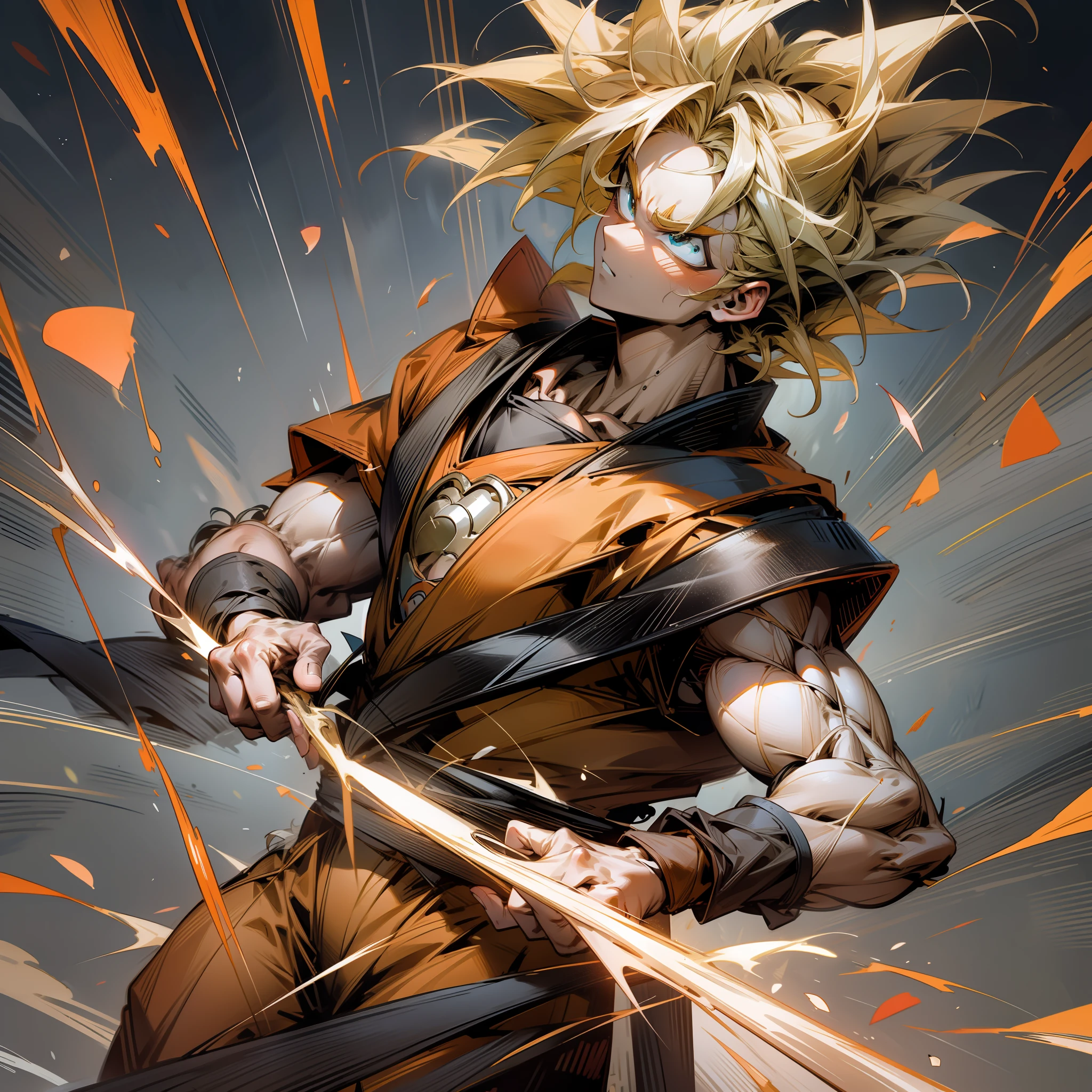 RAW, highest quality, stunning, GOKU SUPER SAYAJIN