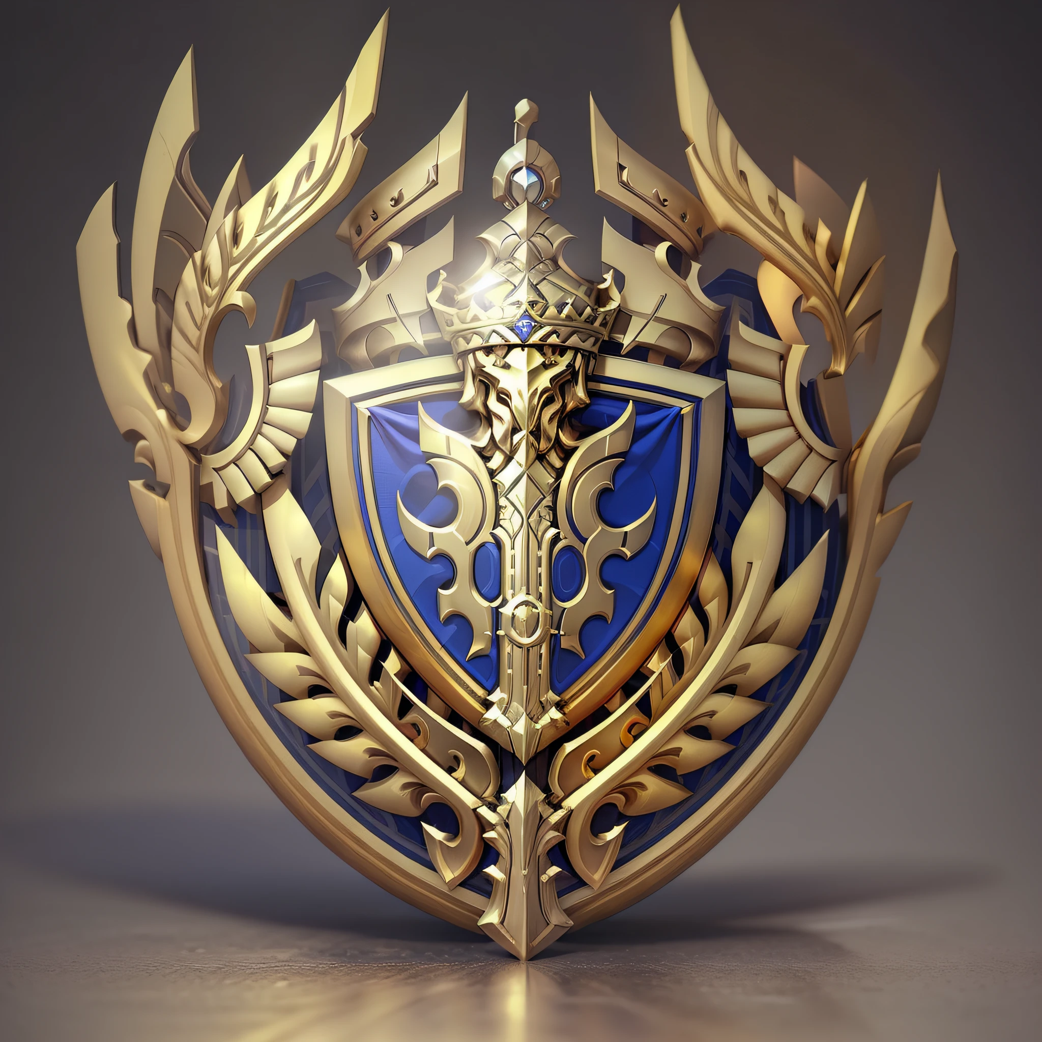 Simple and plain gold coat of arms for security company, smooth inner part