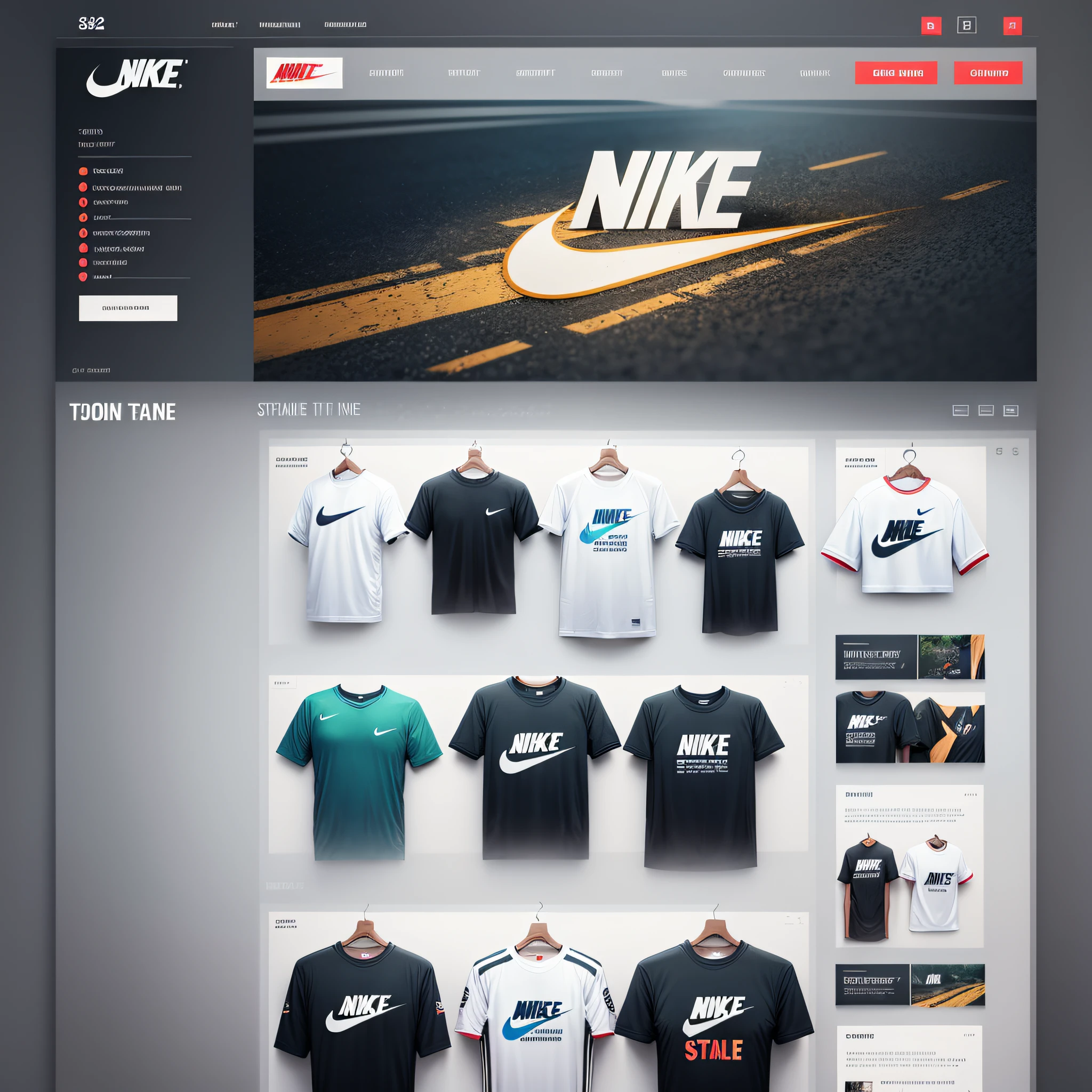 Create a virtual store template for the sale of shirts and t-shirts, uses as a reference the Nike online stores --auto --s2